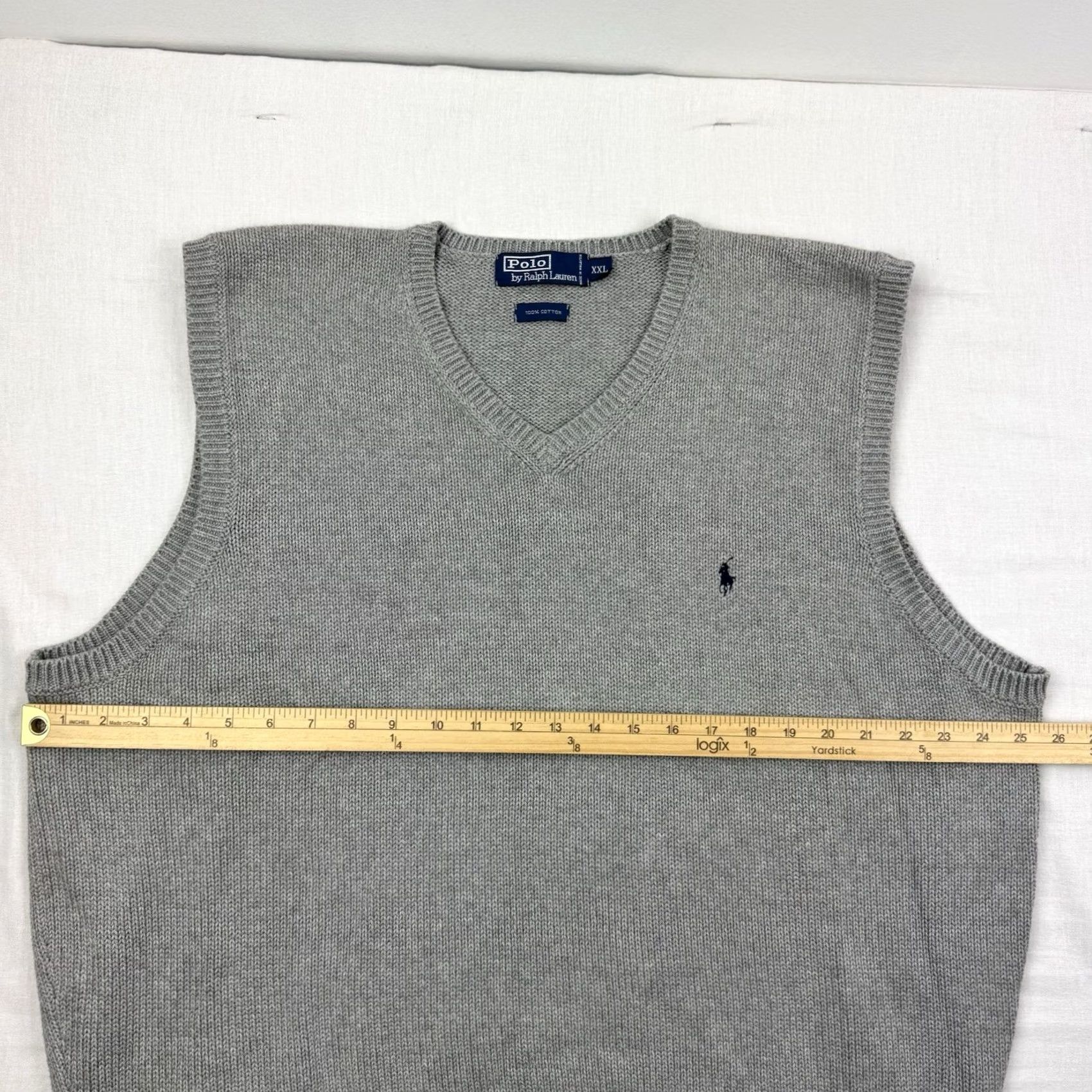 Polo Ralph Lauren VINTAGE Polo Ralph Lauren Sweater Vest Adult 2XL Gray V Neck Pullover Preppy 90s Mens Size US XXL / EU 58 / 5 - 6 Thumbnail