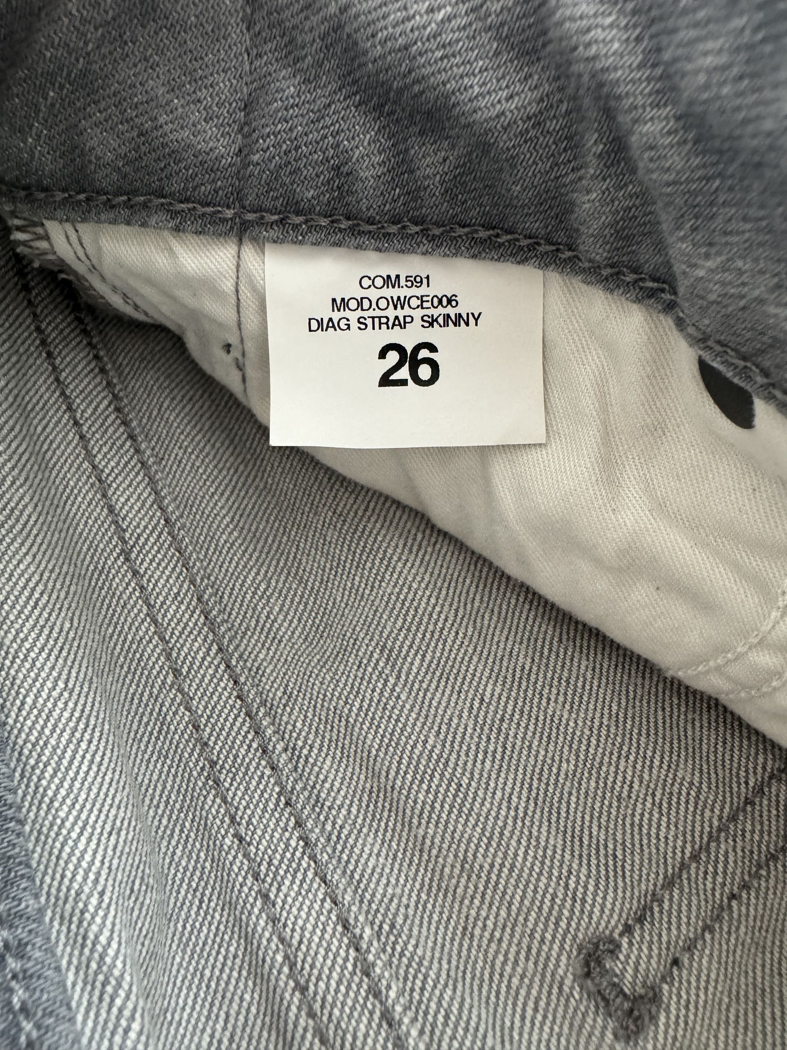 Off-White Off-White Diag Strap Skinny Denim Pants Grey Size 26 Size 26" / US 2 / IT 38 - 8 Thumbnail