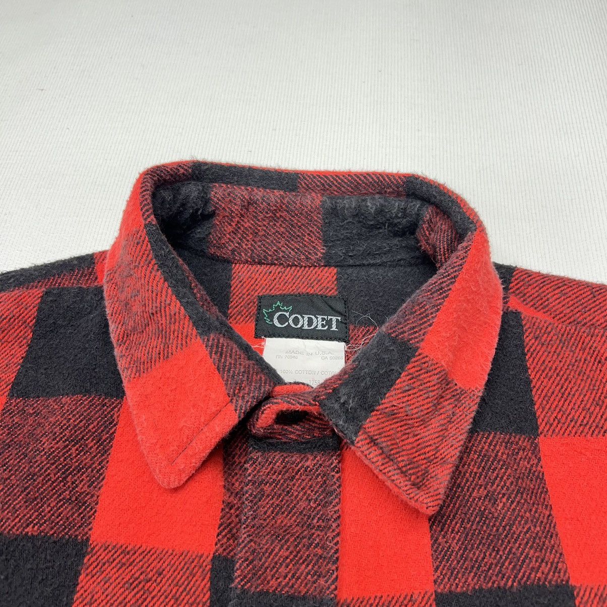 Vintage VTG Codet Flannel Shirt Red Plaid Buffalo Button Up Pocket Size US L / EU 52-54 / 3 - 4 Thumbnail