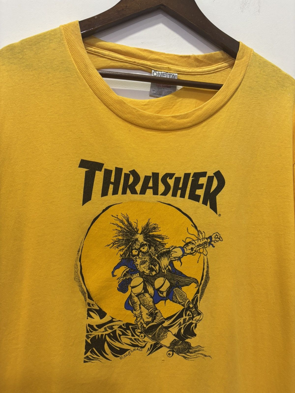 Thrasher Vintage 90’s Thrasher Magazine Pushead Tshirt Size US L / EU 52-54 / 3 - 2 Thumbnail