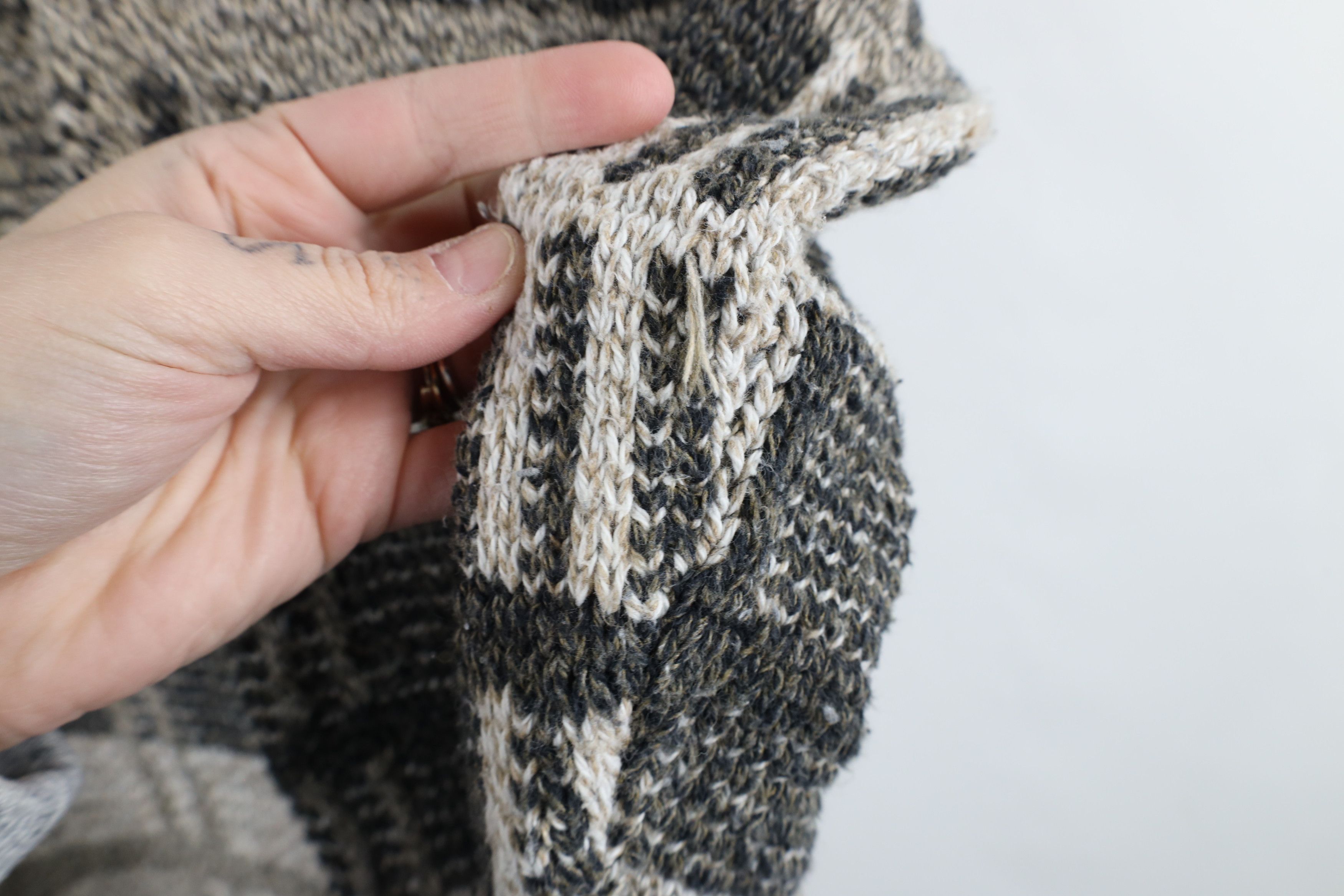 Vintage Vintage 90s Streetwear Earth Tone Chunky Knit Sweater Plaid Size US XXL / EU 58 / 5 - 4 Thumbnail