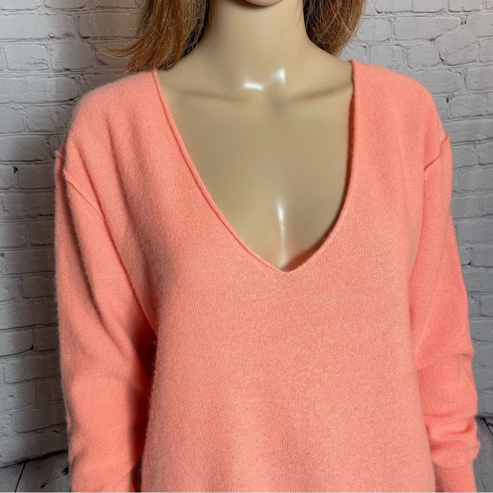 Free People New Free People Harmony Cashmere Orange V Sweater Size S Size S / US 4 / IT 40 - 5 Thumbnail