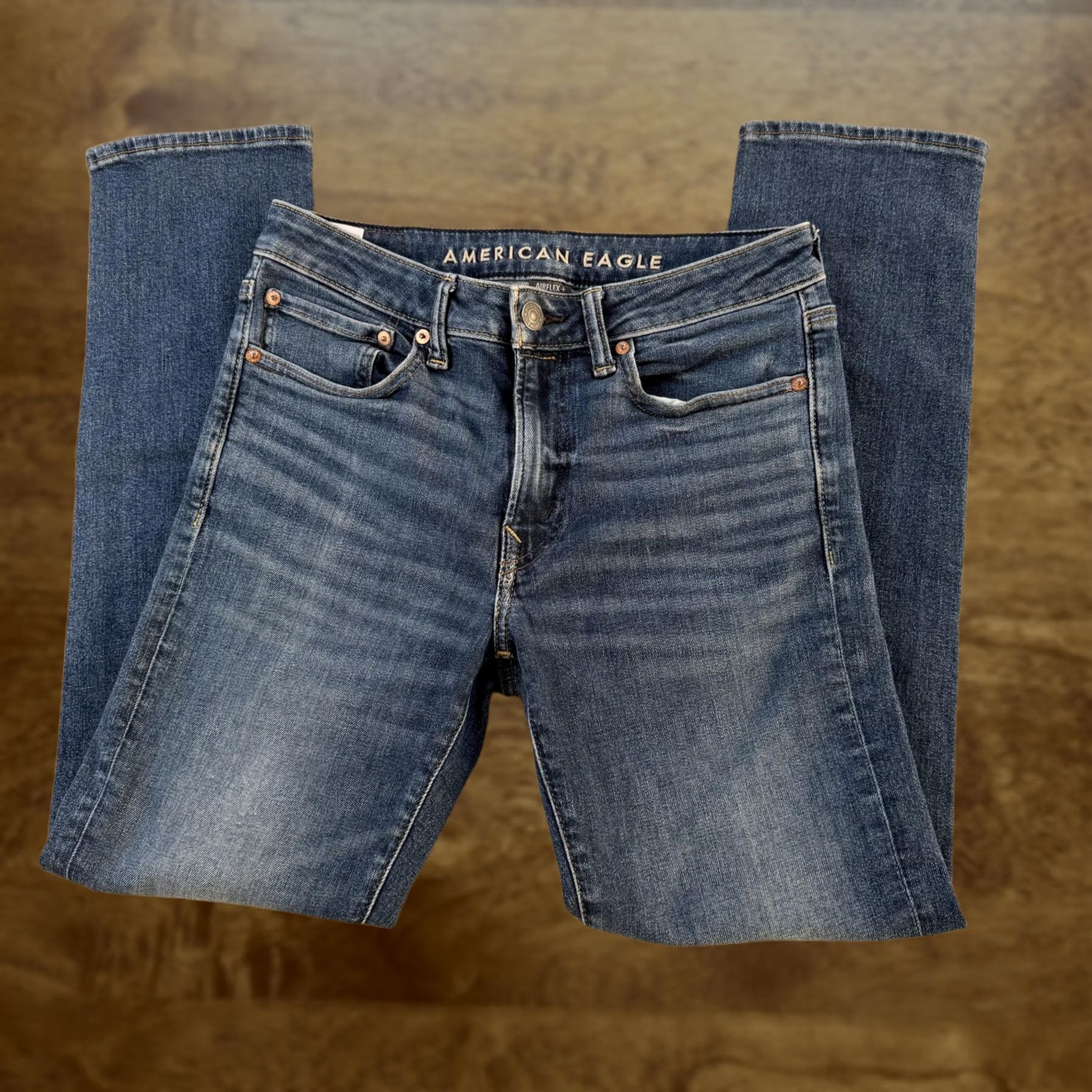 American Eagle Outfitters American Eagle Jeans Mens 29x30 Medium Wash Blue Denim Regular Straight Casual Size US 29 - 1 Thumbnail