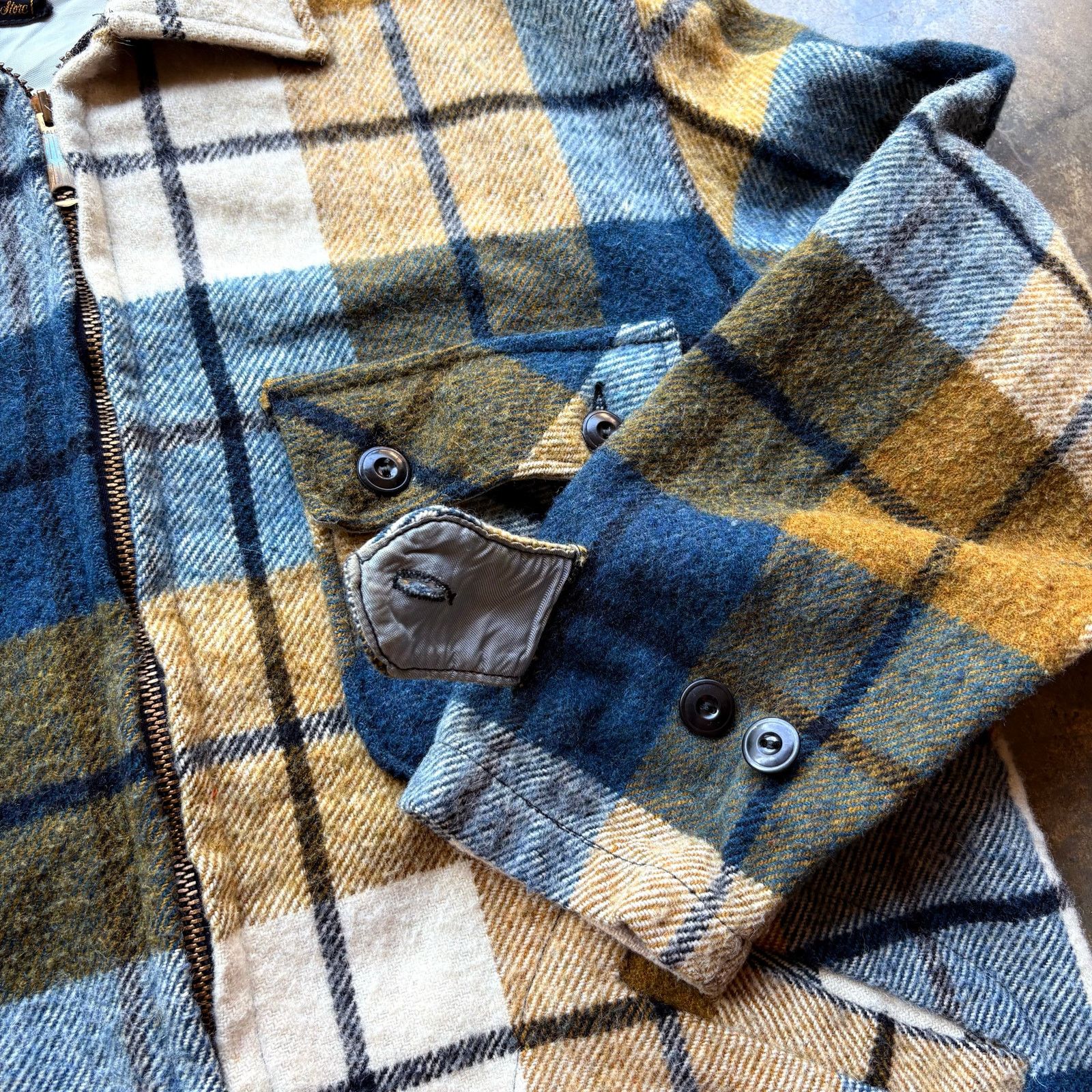 Sears Crazy True Vintage Talon Zip Wool Jacket Flannel Size US L / EU 52-54 / 3 - 4 Thumbnail