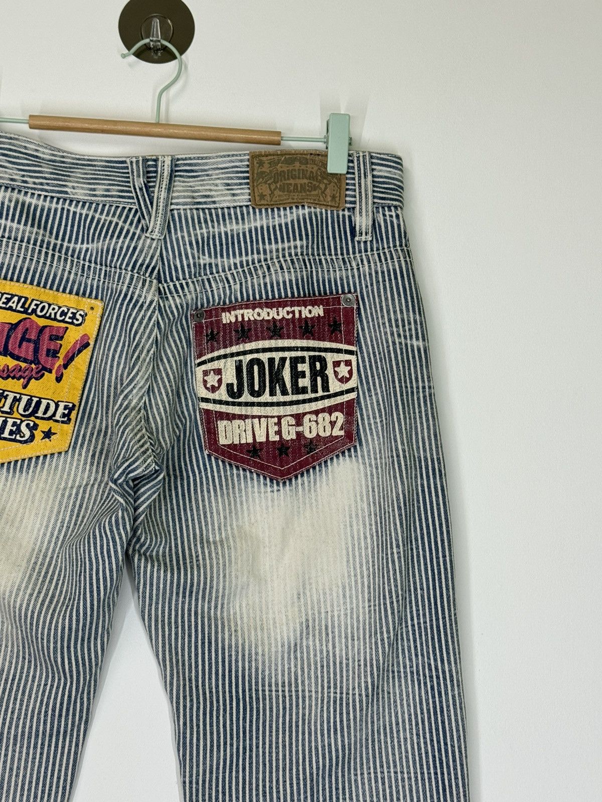 Designer × Japanese Brand × Vintage Vintage Og Jeans Patches Printed Pocket Distressed Stripe Size US 32 / EU 48 - 11 Thumbnail