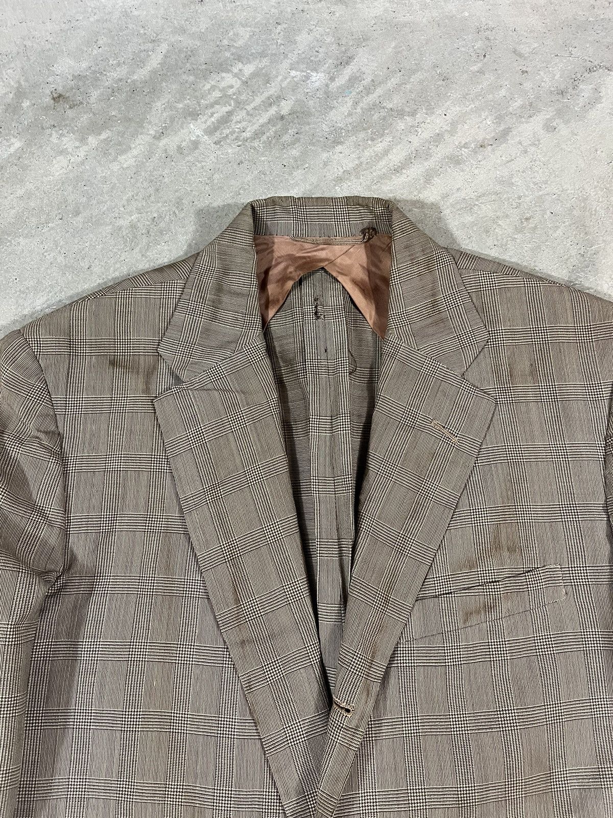 Vintage Vintage 30s-40s Brown Wool Striped Suit Blazer Size 36R - 3 Thumbnail