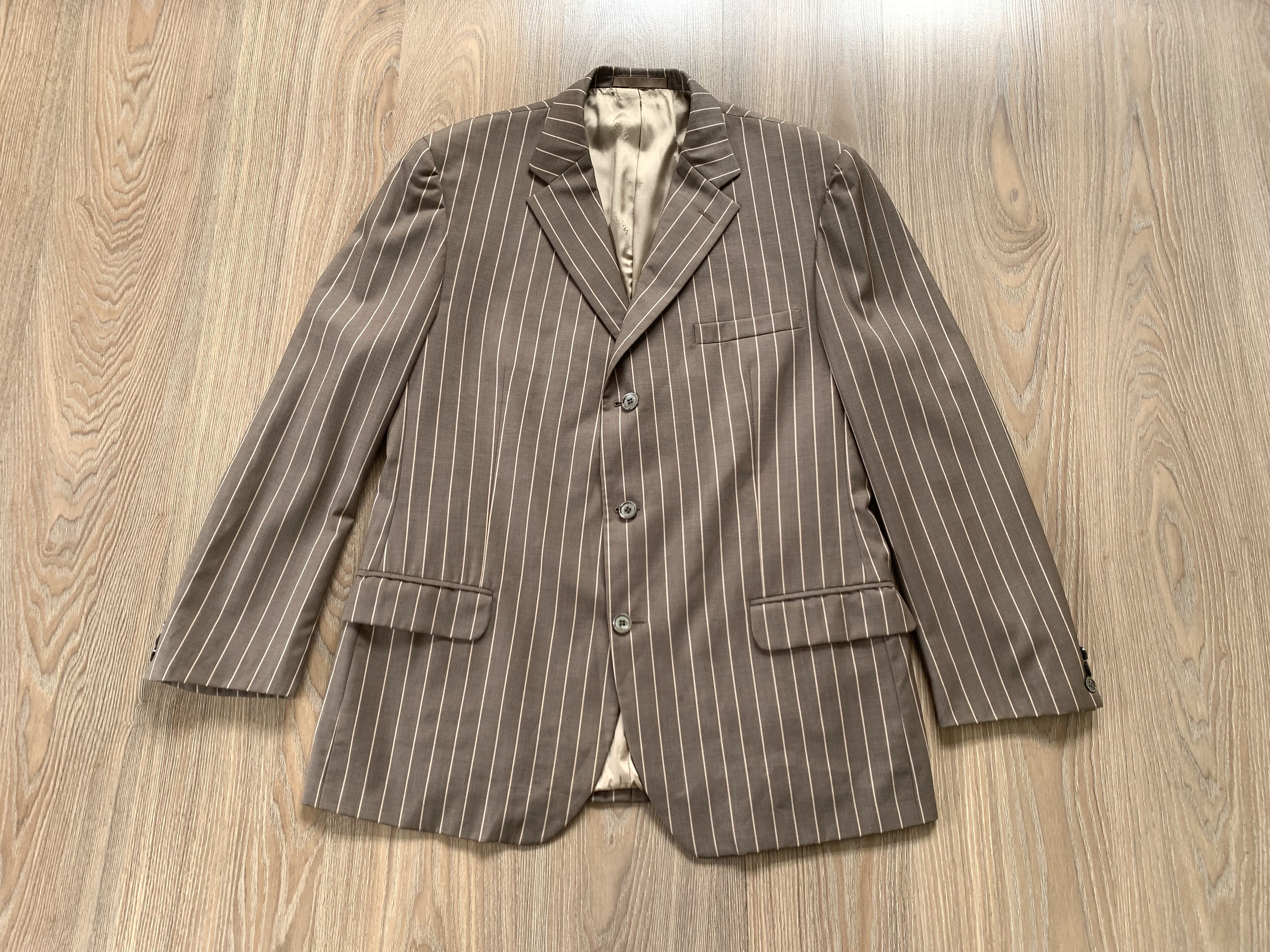 Versace Vintage Versace Collection Stripe Men's Double Suit Size 50L - 3 Thumbnail