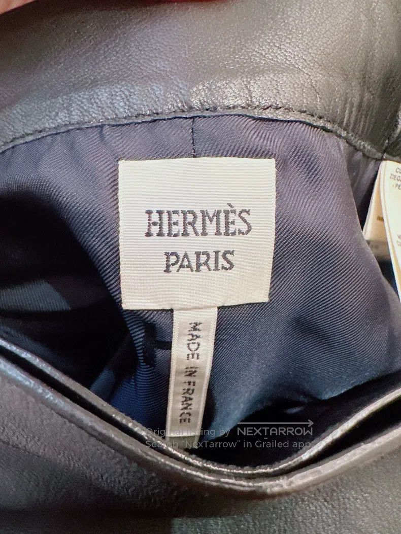 Hermes Hermes Black lambskin rivet short skirt Size 42" / US 20 - 3 Thumbnail