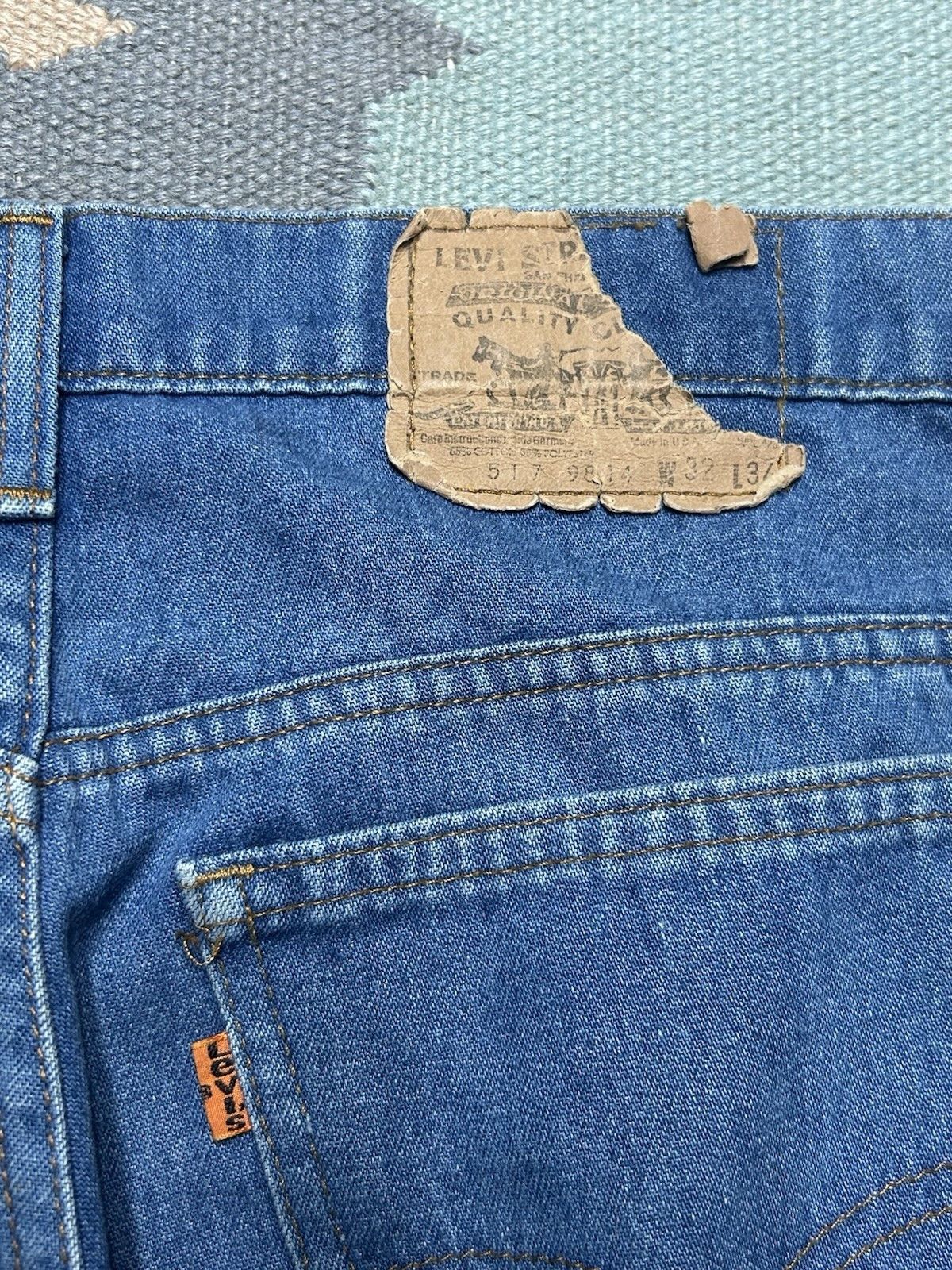 Vintage Vtg 70s Levi’s 517 jeans bootcut flare orange tab USA 32x33 Size US 32 / EU 48 - 4 Thumbnail