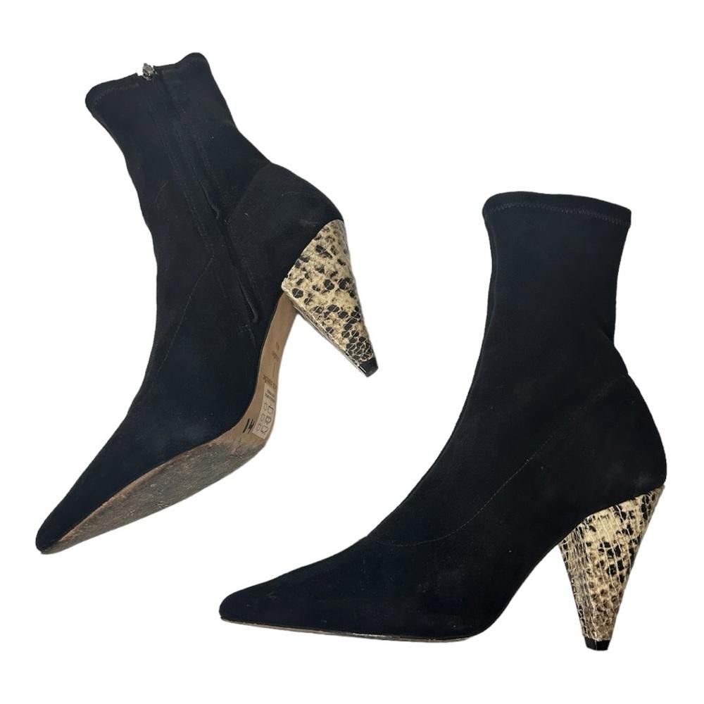 Nordstrom Nordstrom l Black Suede Heel Booties Size 8.5 Size US 8.5 / IT 38.5 - 5 Thumbnail