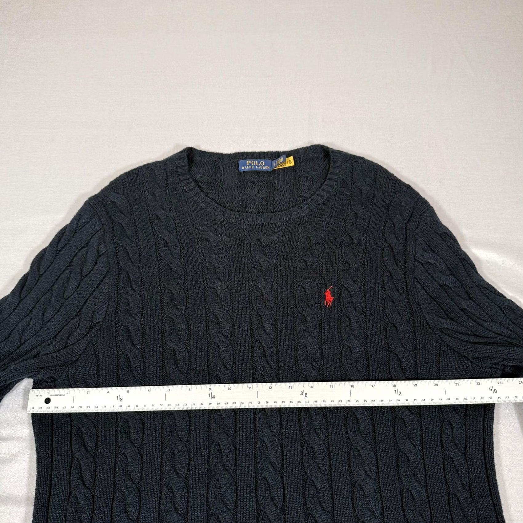 Polo Ralph Lauren Polo Ralph Lauren Sweater Mens L Blue Cable Knit Crew Neck Pullover Cotton Knit Size US L / EU 52-54 / 3 - 4 Thumbnail