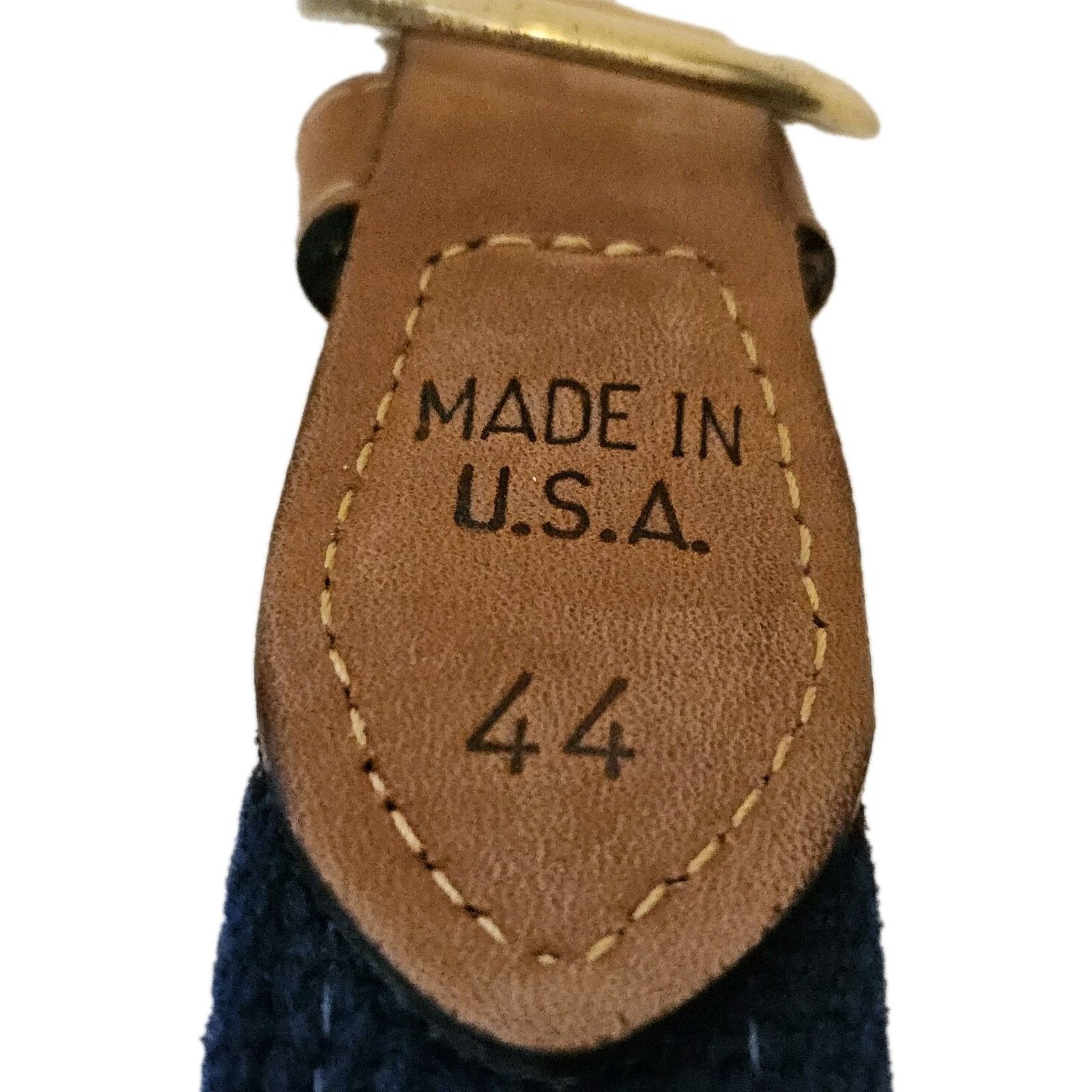 Other ZEP-PRO Brown Leather Blue Nautical Sailboat Belt Brass Buck Size 44 - 3 Thumbnail