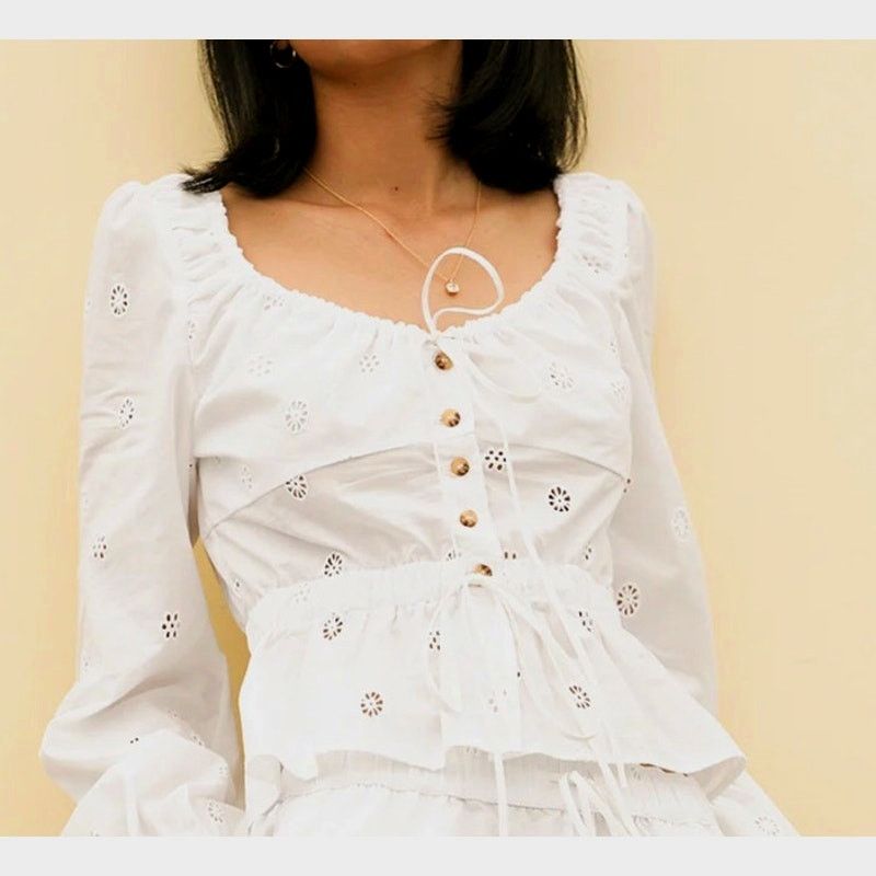Ciao Lucia Ciao Lucia Olympia Eyelet Cut Out Detailed Top White size XS Size XS / US 0-2 / IT 36-38 - 4 Thumbnail