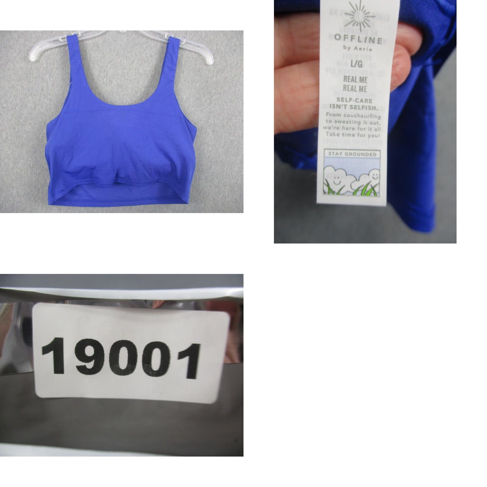 Vintage OFFLINE By Aerie Sports Bra Womens Large Blue Real Me Jersey Stretch Workout Size L / US 10 / IT 46 - 8 Thumbnail