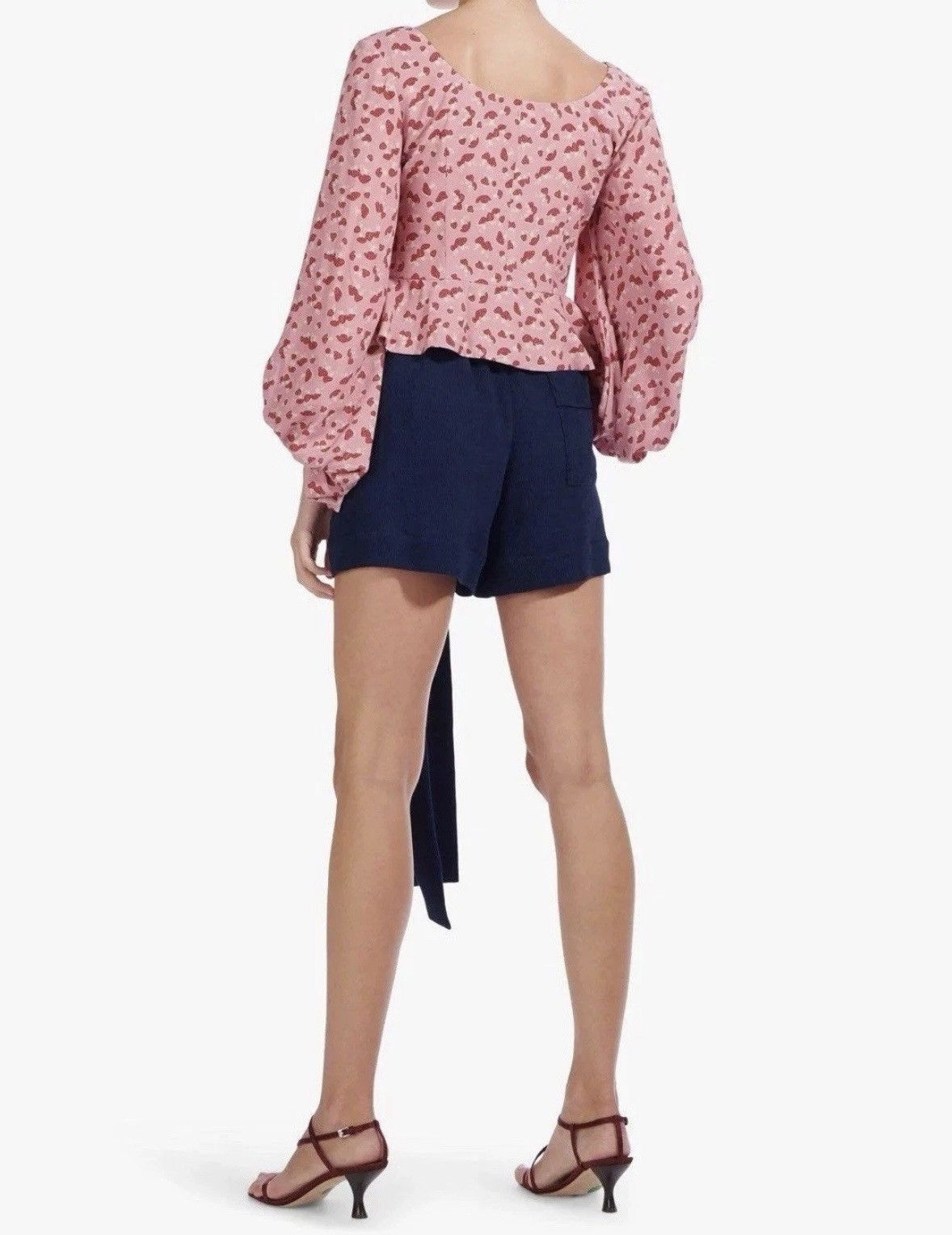 Staud Staud Gisele Mushroom Print Balloon Sleeve Top Size XS / US 0-2 / IT 36-38 - 3 Thumbnail