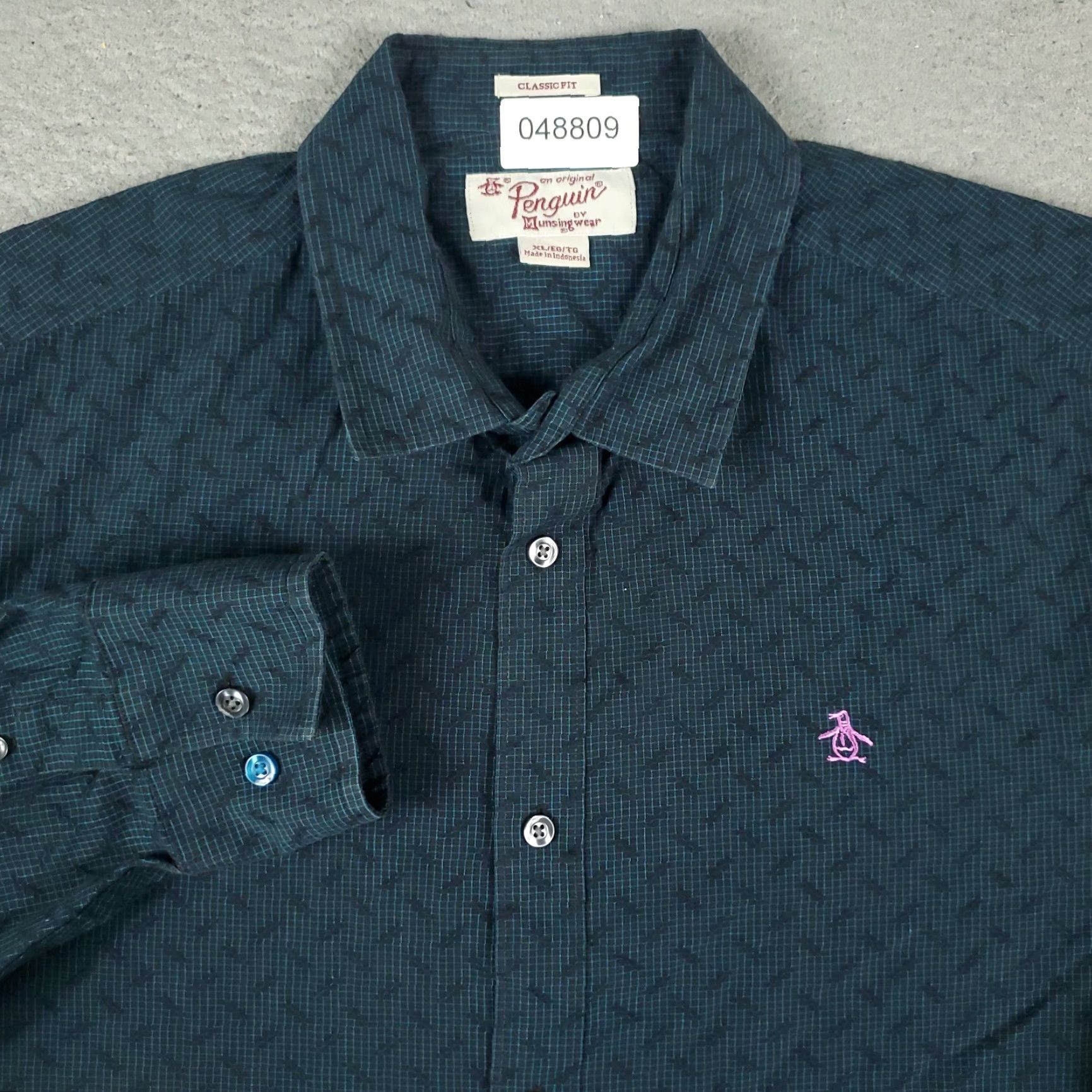 Original Penguin Original Penguin Blue Check Button-Up Shirt Mens XL Long Sleeve Casual Size US XL / EU 56 / 4 - 2 Thumbnail