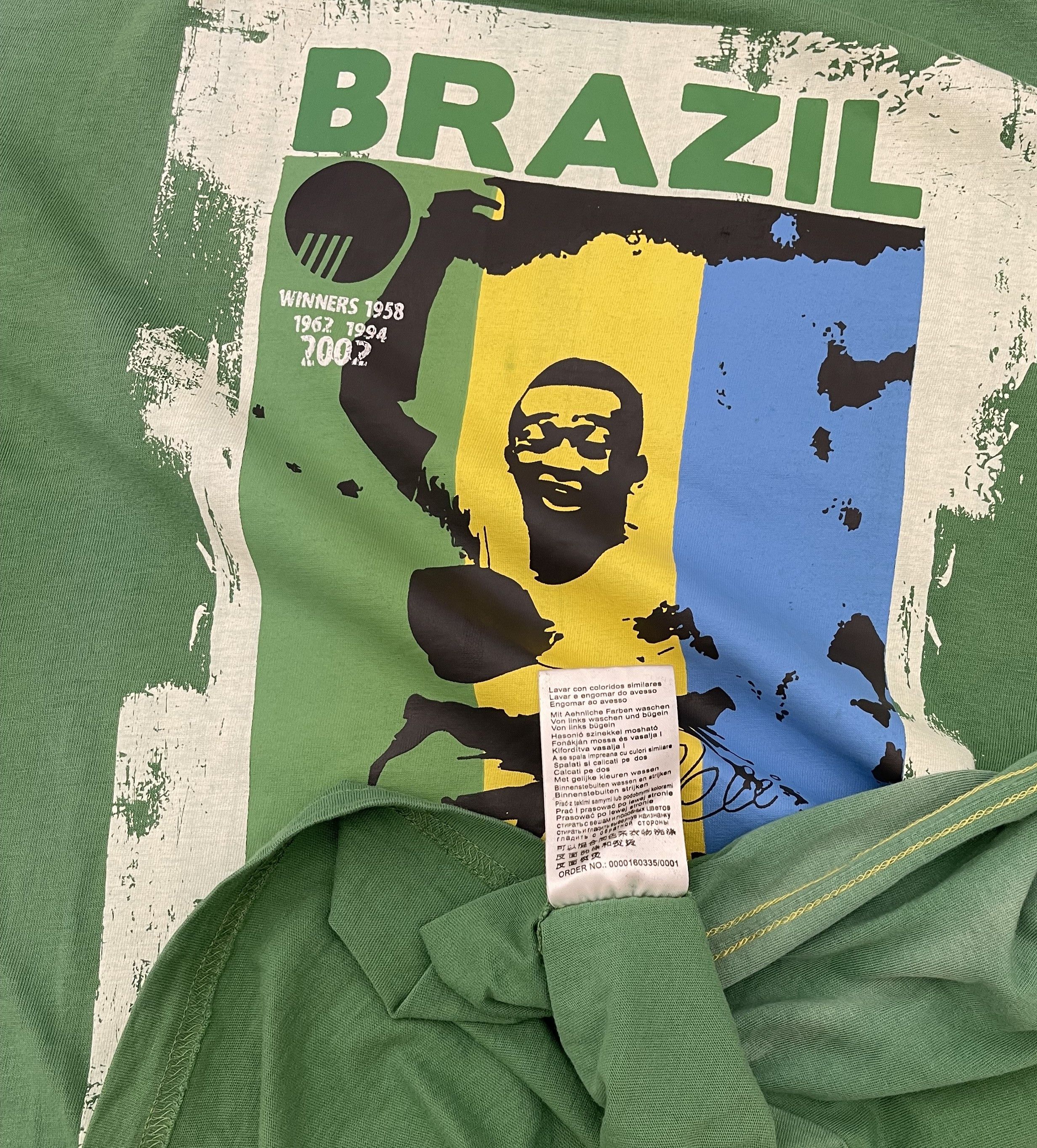 Vintage BRAZIL PELE WORLD CUP 2002 Size US L / EU 52-54 / 3 - 8 Thumbnail