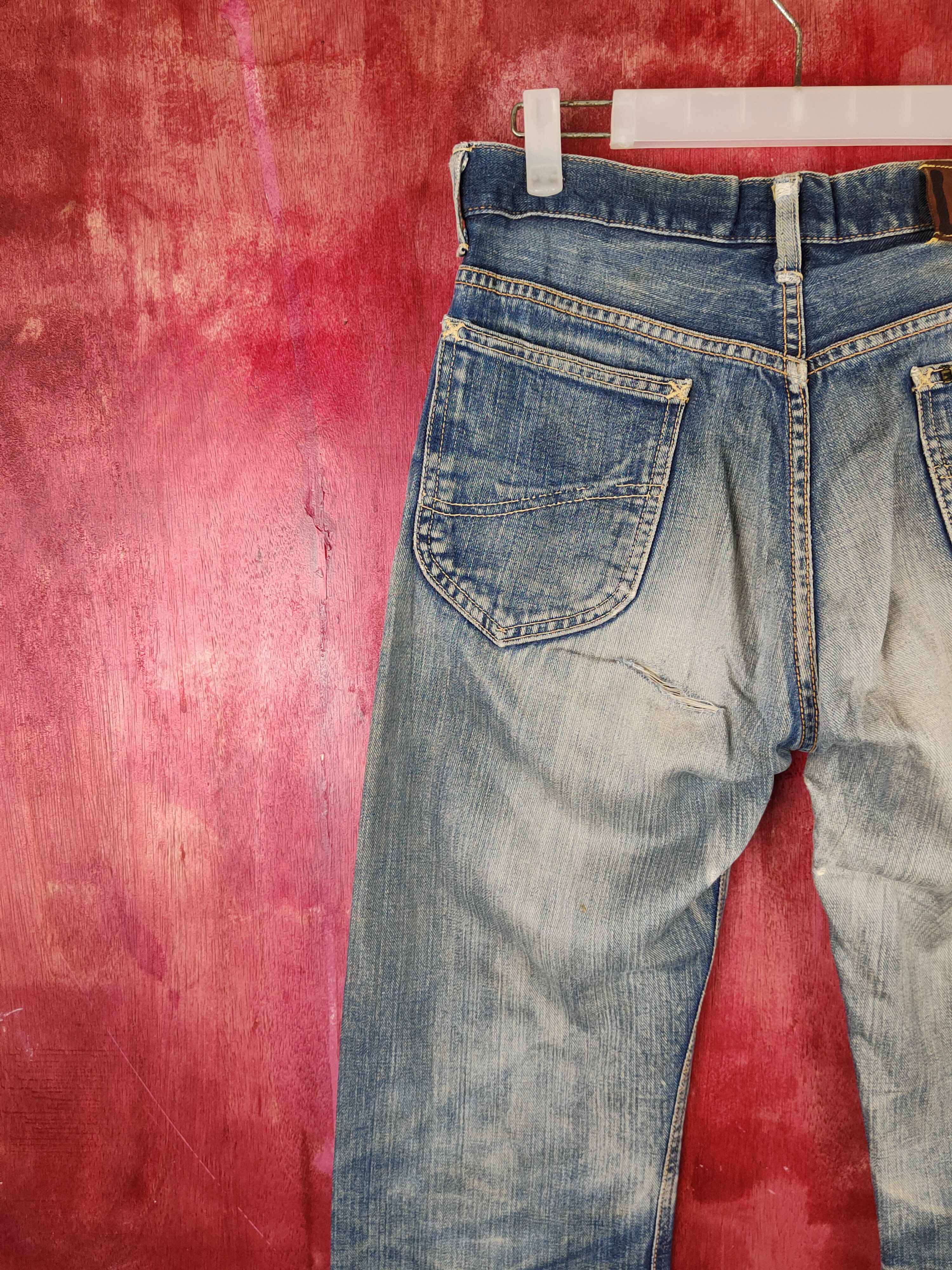 Japanese Brand Lee Dark Blue Faded Distressed Ripped Jeans #S1696 Size US 30 / EU 46 - 9 Thumbnail
