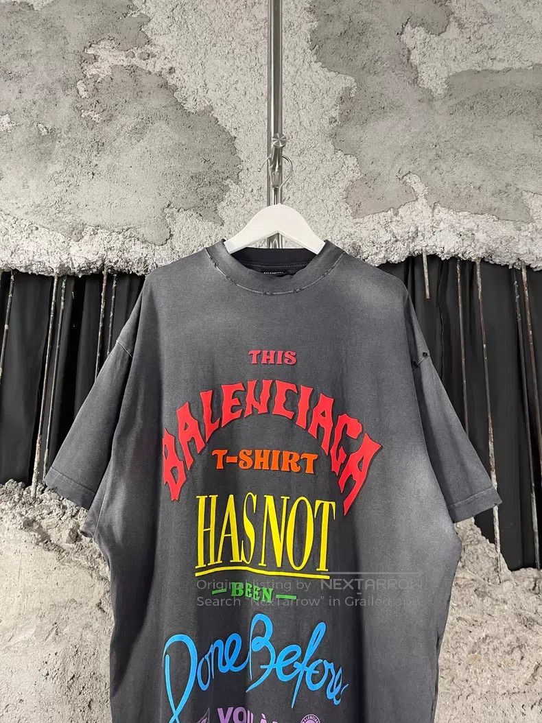 Balenciaga Balenciaga Distressed Washed Short Sleeve Size US S / EU 44-46 / 1 - 3 Thumbnail