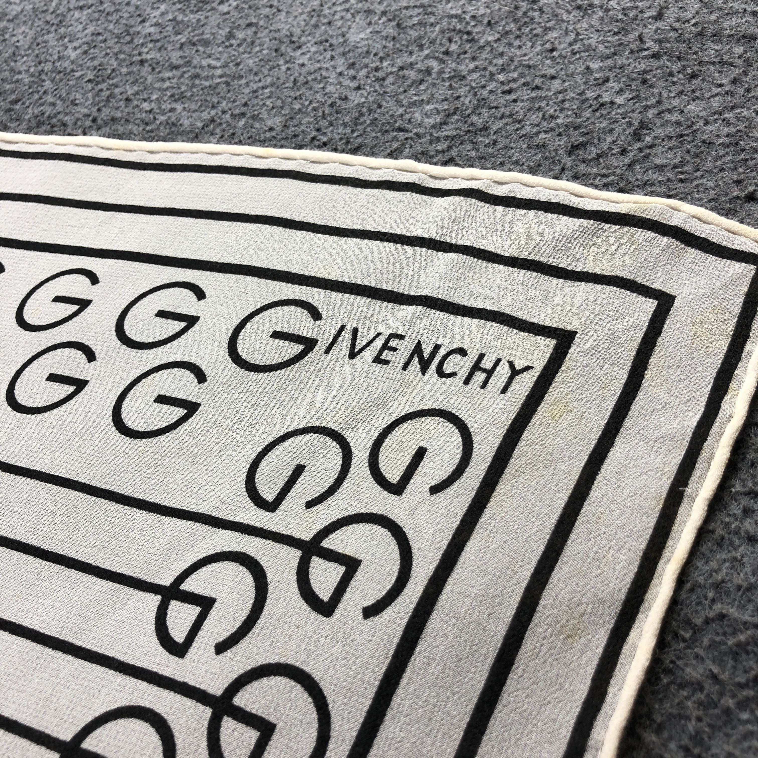 Givenchy Vintage Givenchy Monogram Hand Rolled Silk Scarf M1304 Size ONE SIZE - 4 Thumbnail
