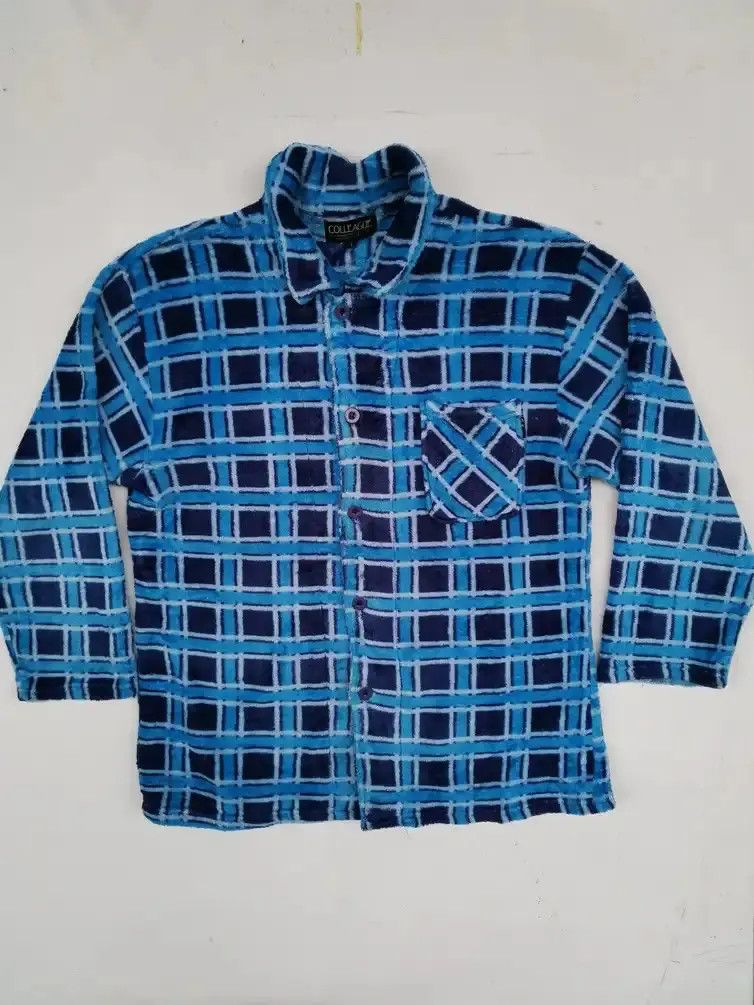 Japanese Brand Rare!!! Colleague Micro Fleece Checkered Sweaters Size US L / EU 52-54 / 3 - 1 Thumbnail