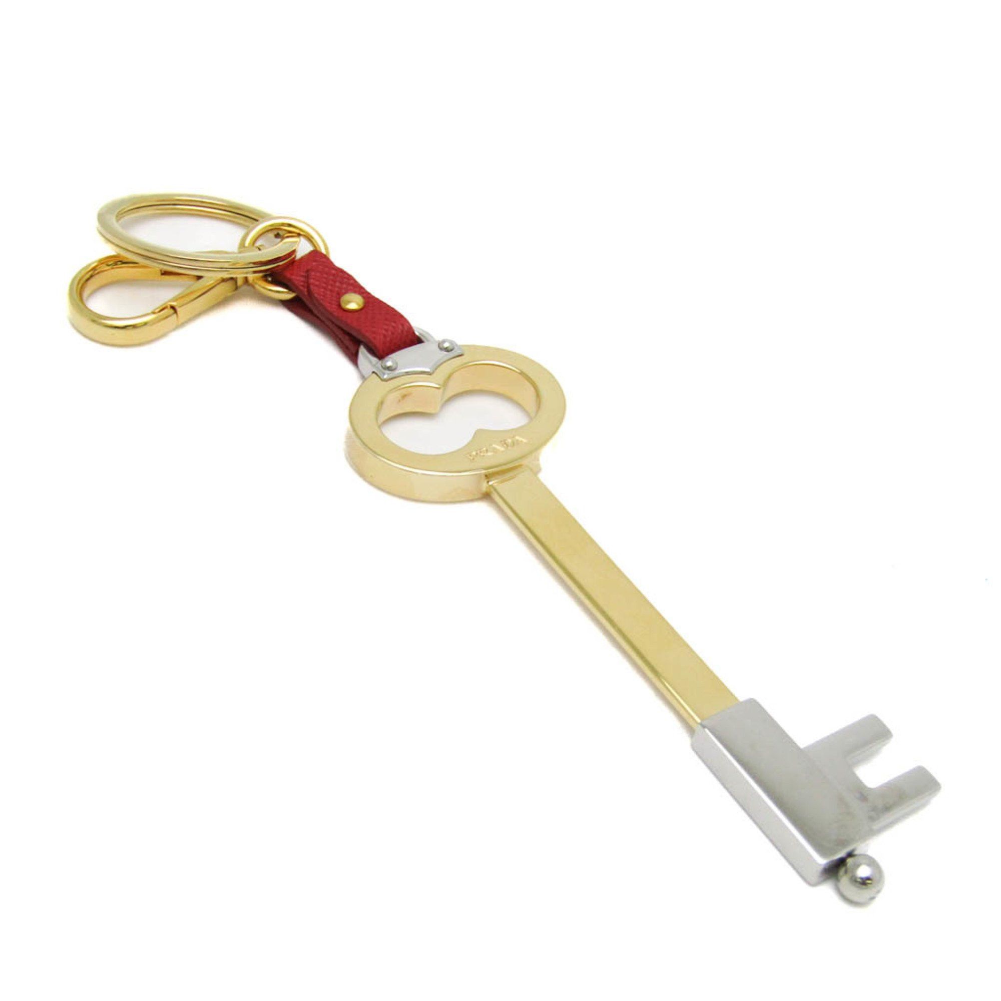 image of Prada Key 1Tl282 Keyring (Gold,red Color,silver), Women's