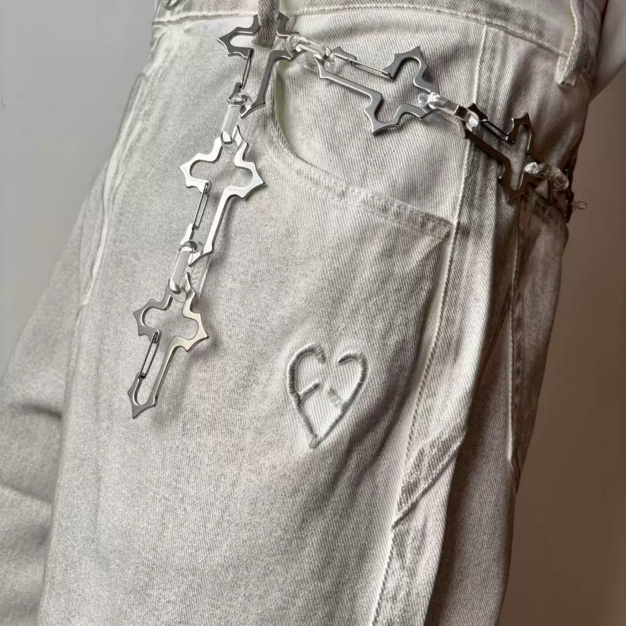 Vintage Retro hip-hop punk style jeans waist chain Size ONE SIZE - 2 Thumbnail