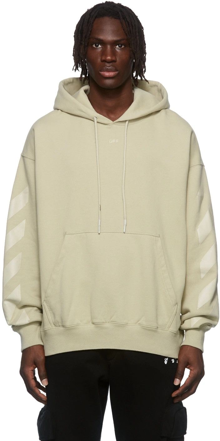 Off-White Beige Rubber Arrows Logo Oversized Hoodie Size US XL / EU 56 / 4 - 3 Thumbnail