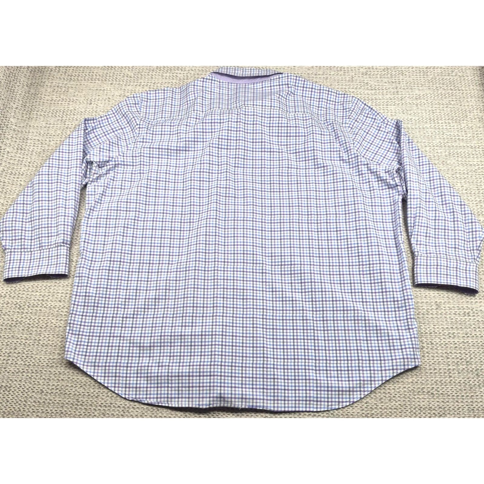 Tailorbyrd Tailorbyrd Shirt Mens 2XL Button Up Blue Purple Check Long Sleeve Casual Dress Size US XXL / EU 58 / 5 - 7 Thumbnail