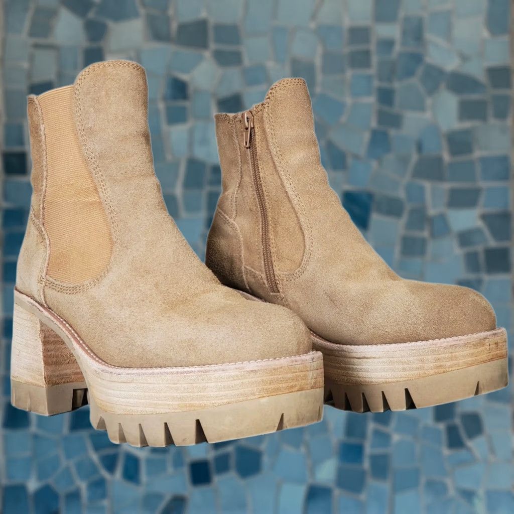 Free People Free People Jeffrey Campbell Preston Platform Ankle Boot Sand Suede US 8.5 Womens Size US 9 / IT 39 - 1 Thumbnail