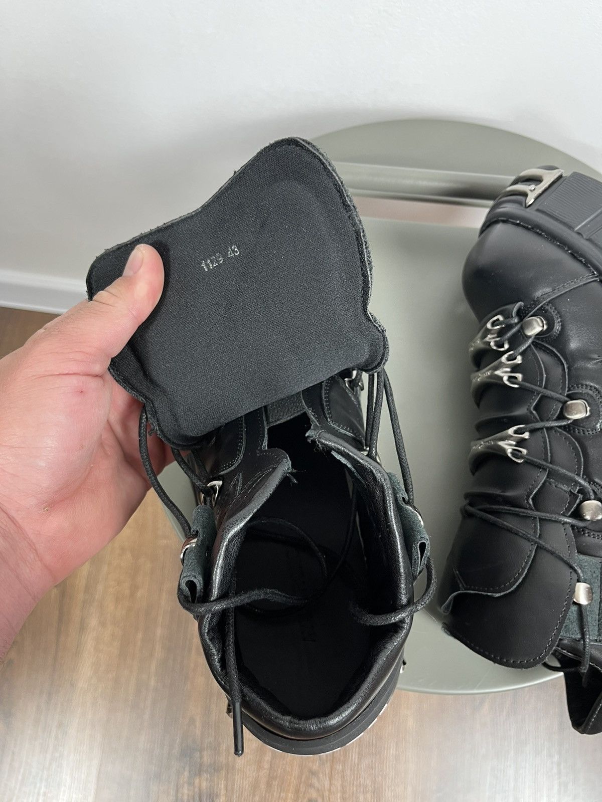 Japanese Brand Black Platform Boots with Metal Details Gothic Cyber Punk Size US 9.5 / EU 42-43 - 10 Thumbnail