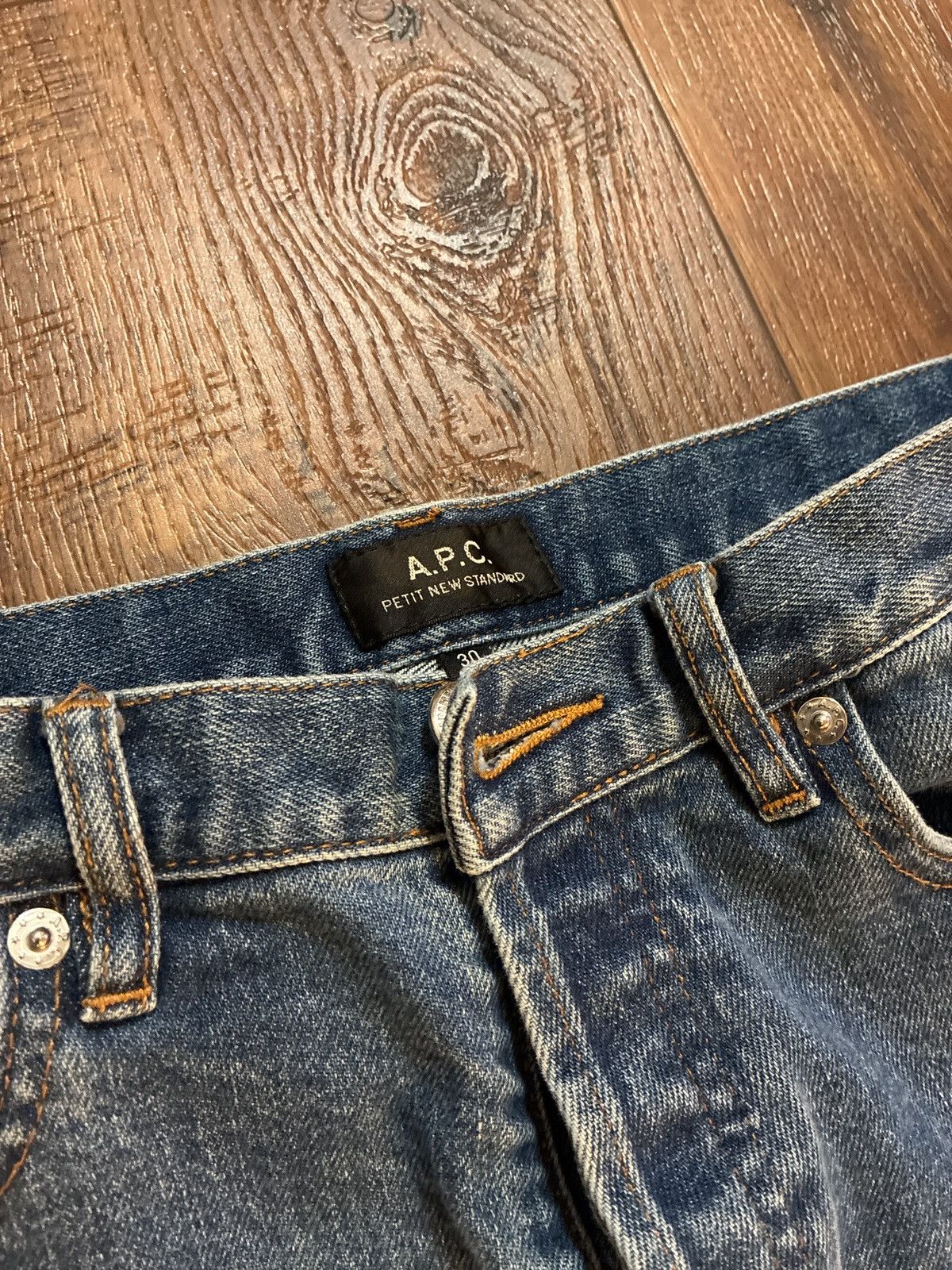 A.P.C. A.P.C Blue Wash Distressed Denim Jeans Size US 31 - 2 Thumbnail