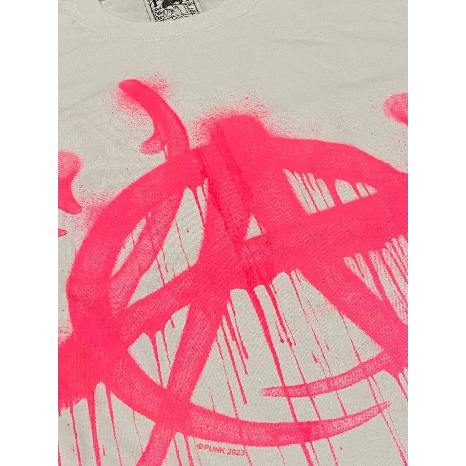 Other PUNK LA Anarchy Big Neon Pink Graffiti Logo Trash Metal sz L Size US L / EU 52-54 / 3 - 5 Thumbnail
