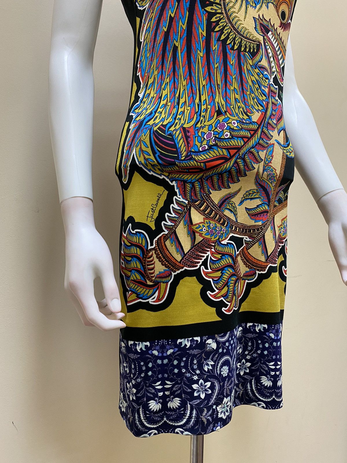 Roberto Cavalli Just Cavalli Multicolor Animal Print Mini Dress Size XS Size XS / US 0-2 / IT 36-38 - 4 Thumbnail