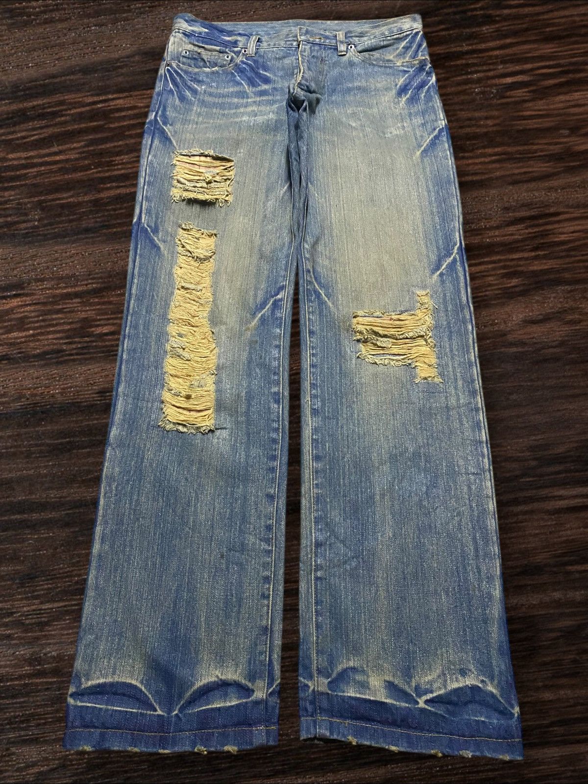 Japanese Brand Vintage Japanese Brand Mud Wash Distressed Loose Jeans Size US 32 / EU 48 - 1 Thumbnail