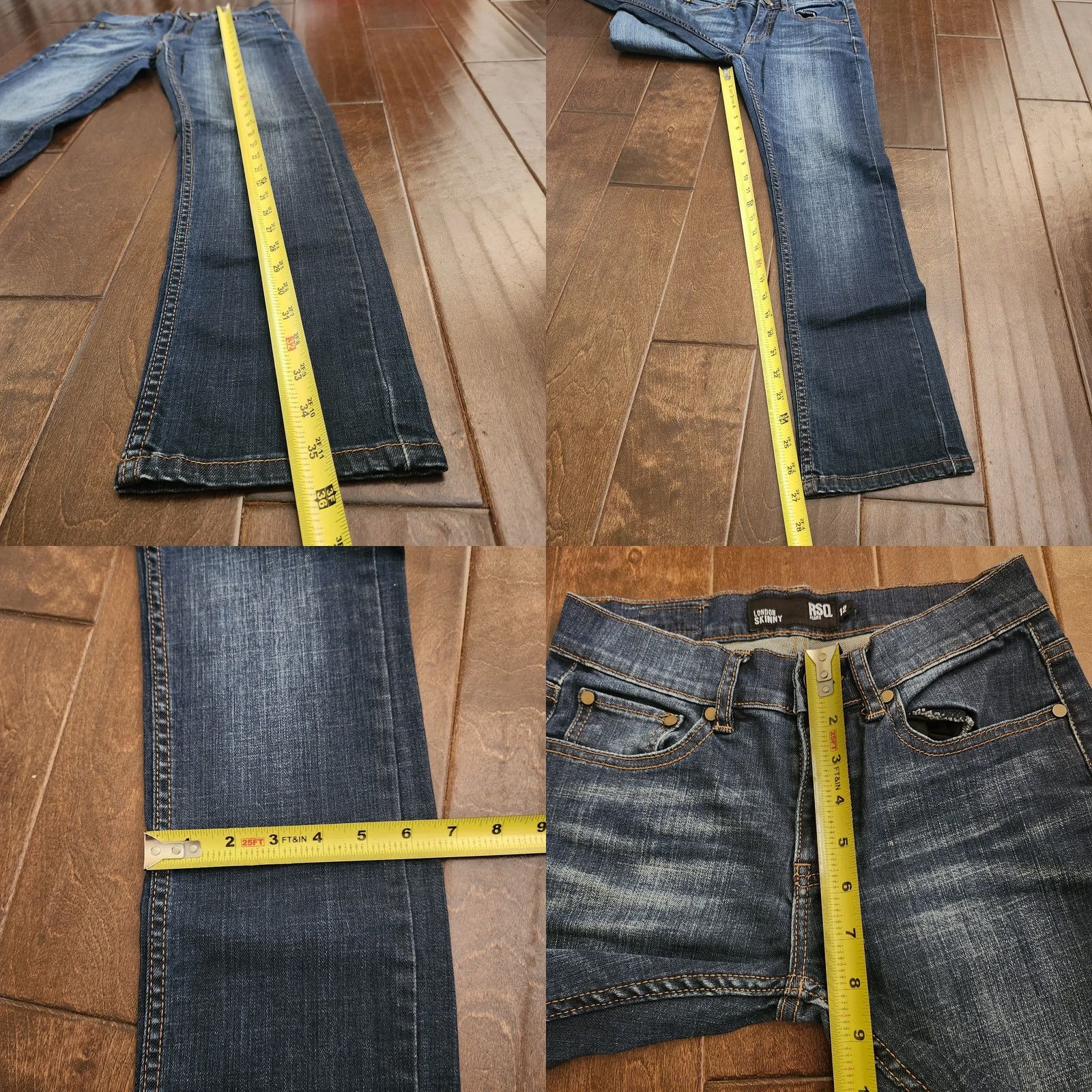 Rsq RSQ Women's JUNIOR London Skinny Denim Jeans - Size 12 - 5-Pocket Black? No Blue? Size 34" / US 12 / IT 48 - 8 Thumbnail