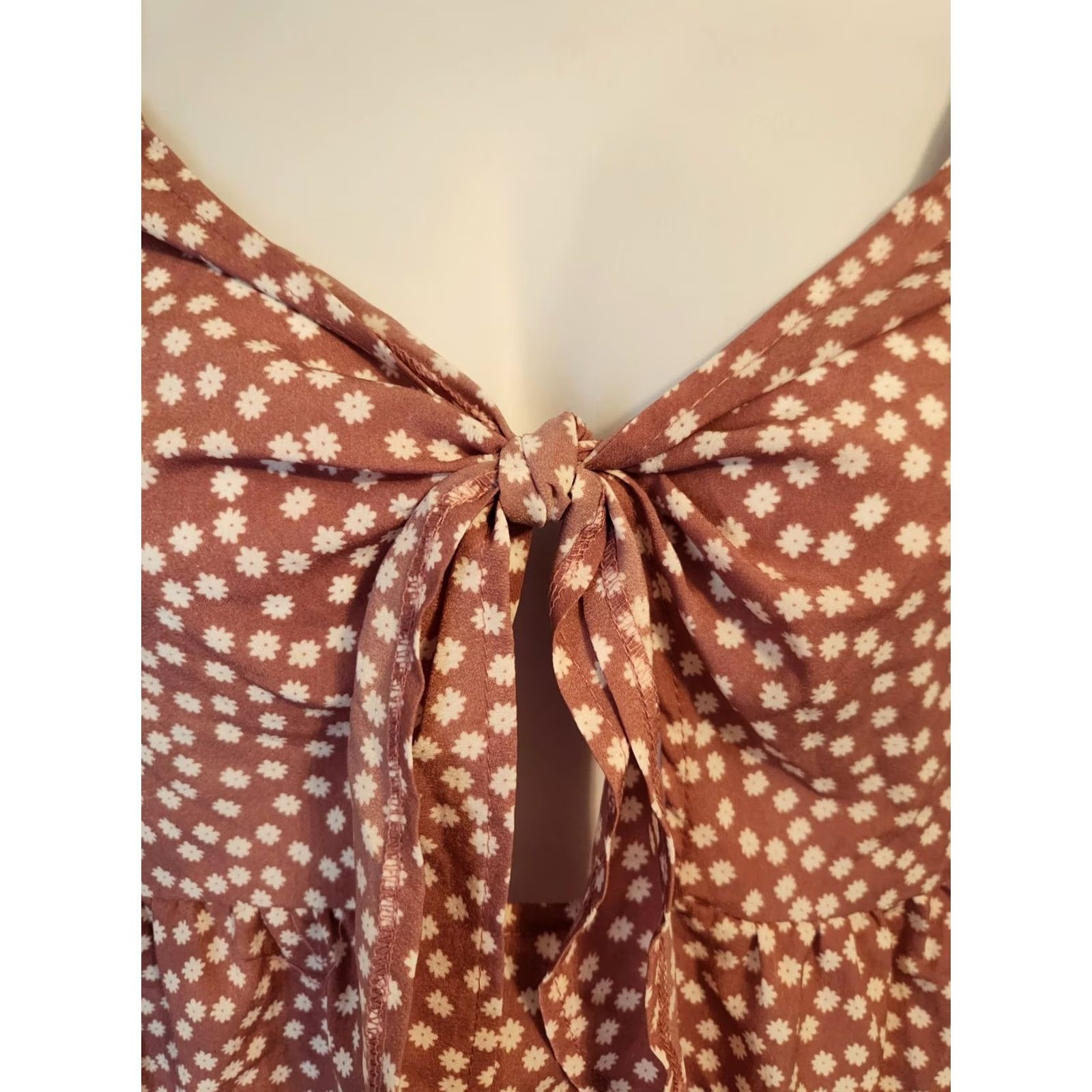 Shein Shein Curve Mauve Daisy Floral Tie Front Top 3X Size XXL / US 16-18 / IT 52-54 - 2 Thumbnail