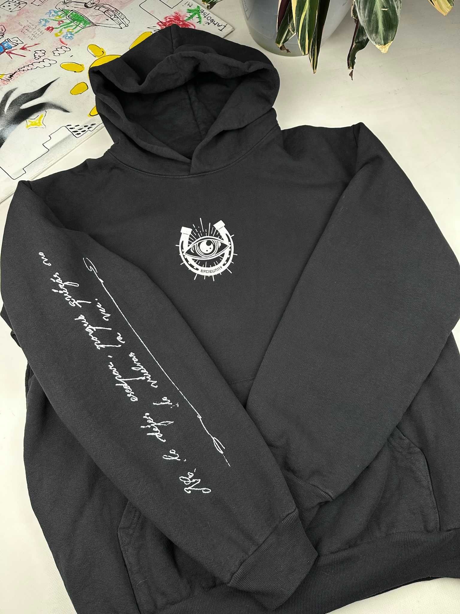 Vintage Bad Bunny Most Wanted Tour Black Hoodie Size US XL / EU 56 / 4 - 6 Thumbnail