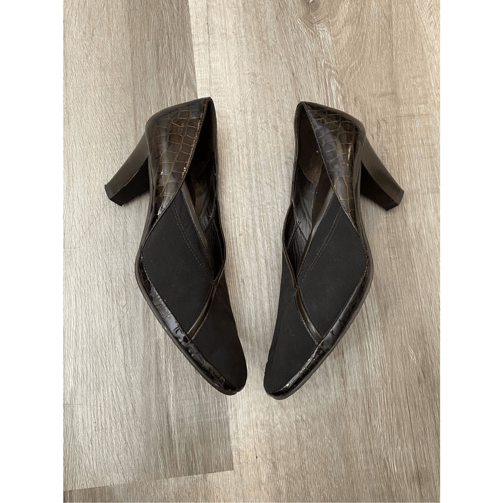 Nordstrom Amalfi by Rangoni Brown Animalprint Heels Pumps, Sz 8.5 $265 Size US 8.5 / IT 38.5 - 3 Thumbnail
