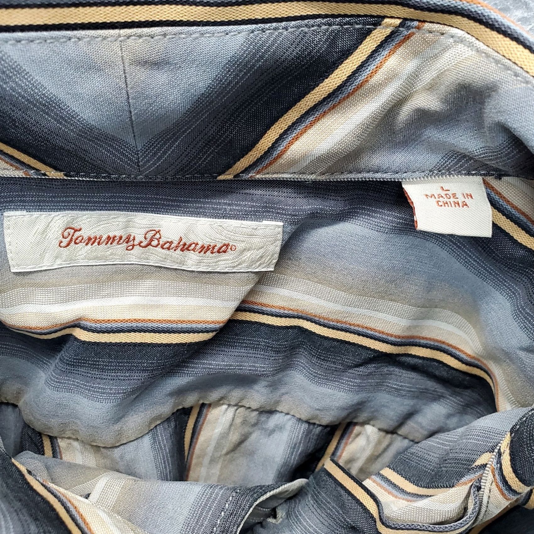 Tommy Bahama Tommy Bahama Shirt Mens L Multicolor Striped Long Sleeve Button Up Chest Pocket Collared Casual Shirt Size US L / EU 52-54 / 3 - 7 Thumbnail