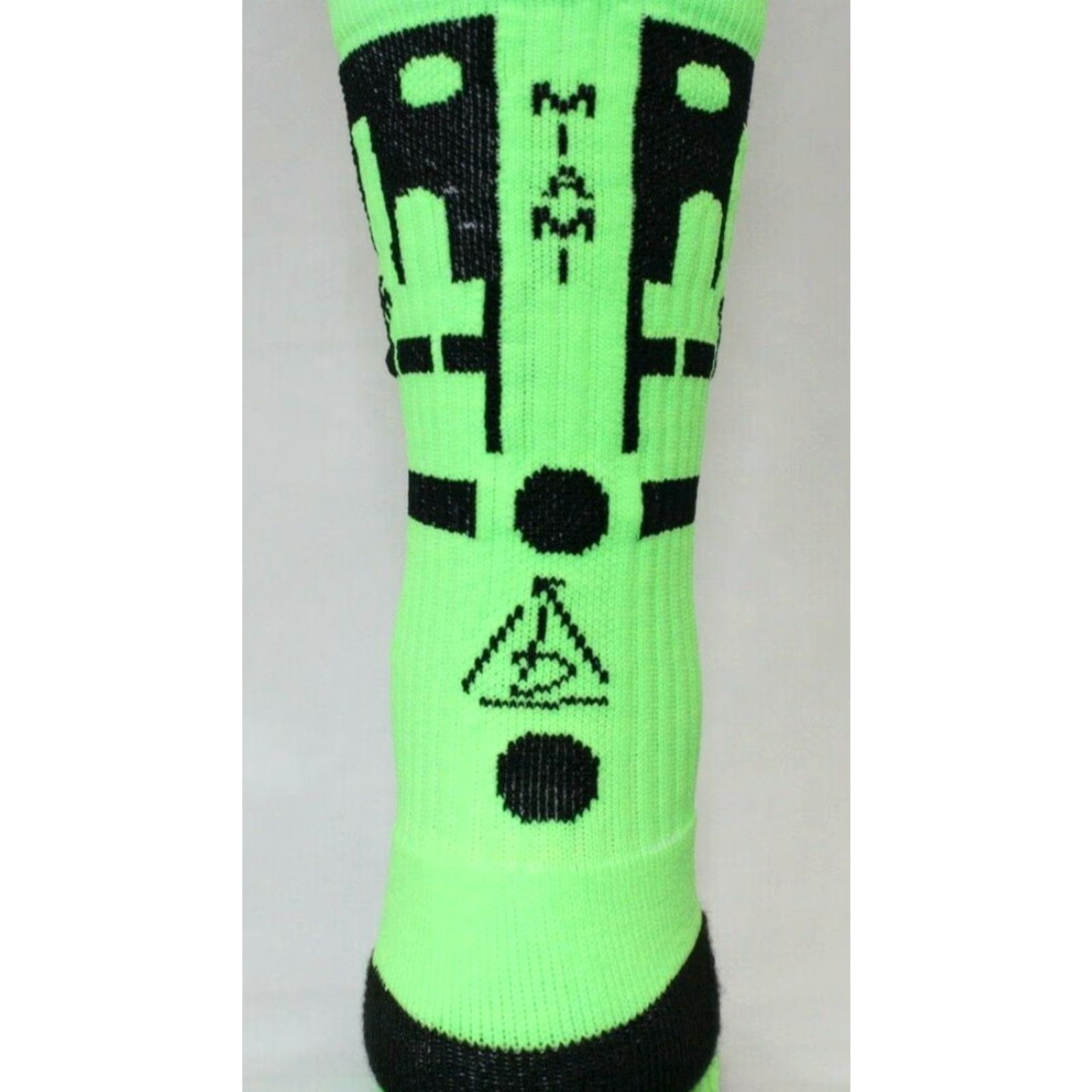 Vintage Rep It City Miami Socks Mens L/XL Lime Green Black CoolMax Basketball State Size ONE SIZE - 2 Thumbnail