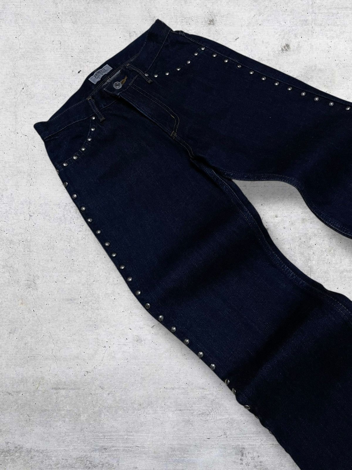 Tornado Mart VINTAGE FIORUCCI 90S DESIGNER OG STUDDED FLARED DENIM STYLE Size US 26 / EU 42 - 7 Thumbnail