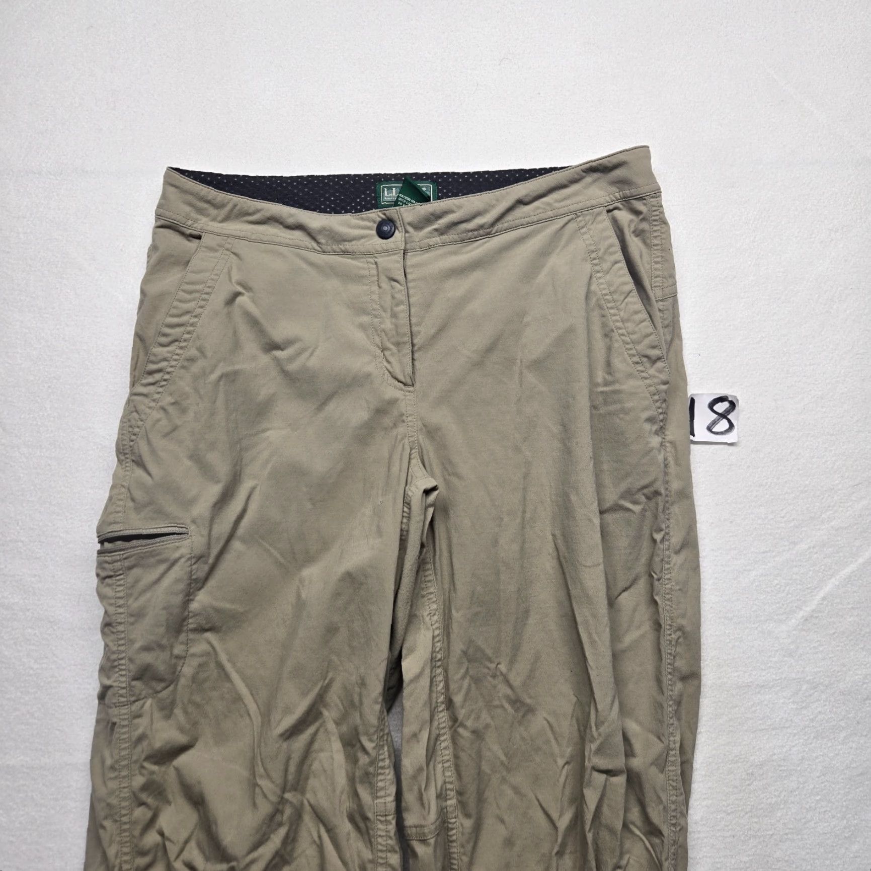 Vintage L.L. Bean Women's Nylon Capri Pants Hiking Fishing Windbreaker Fall Spring Summer Size 8 Khaki Size 30" / US 8 / IT 44 - 2 Thumbnail