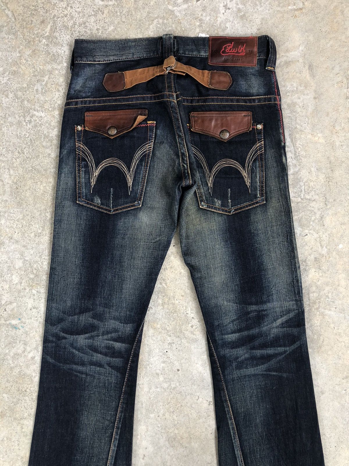 If Six Was Nine Japanese Edwin Blue Trip Flared Jeans Distressed Jeans Size US 32 / EU 48 - 8 Thumbnail