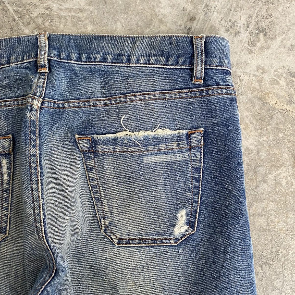 Prada 2000’s Prada Washed Blue Heel Bite Jeans Size US 34 / EU 50 - 19 Thumbnail