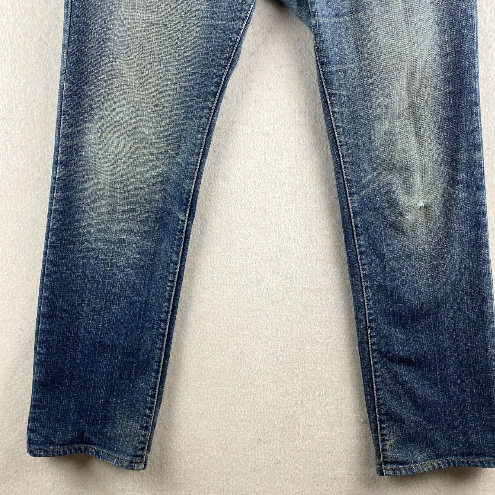 7 For All Mankind 7 For All Mankind Jeans Womens 29 Blue Low-Rise Distressed Rip Denim USA Made Size 29" - 3 Thumbnail