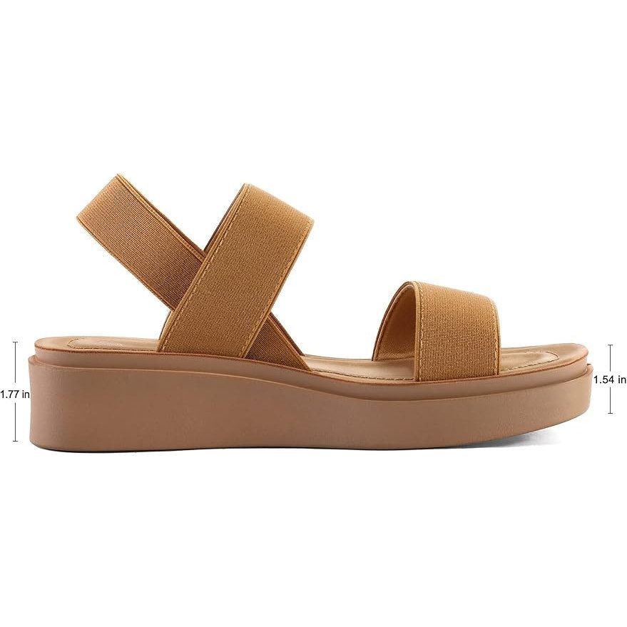 Other Mysoft 9.5 Camel Brown 1.5" Platform Wedge Sandals Size US 9.5 / IT 39.5 - 3 Thumbnail