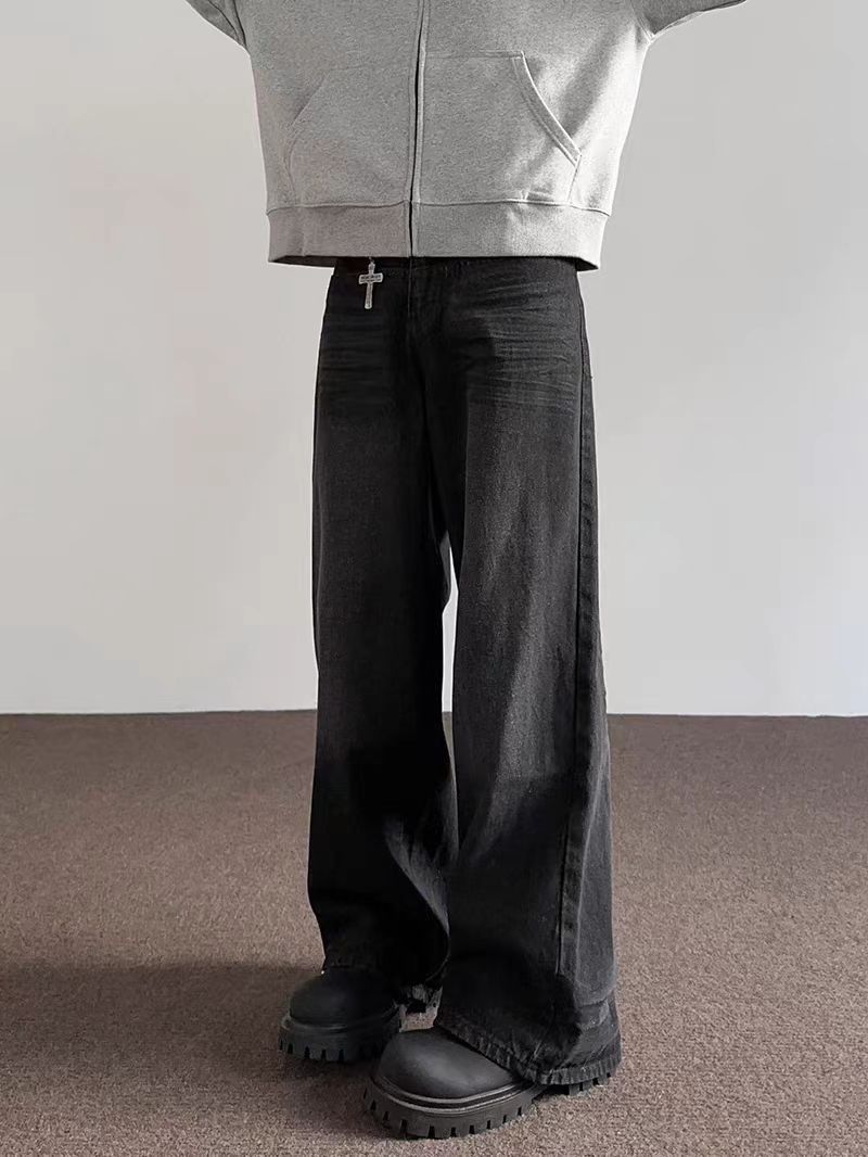 Japanese Brand × Jean High street distressed black wide leg baggy jeans Size US 34 / EU 50 - 2 Thumbnail
