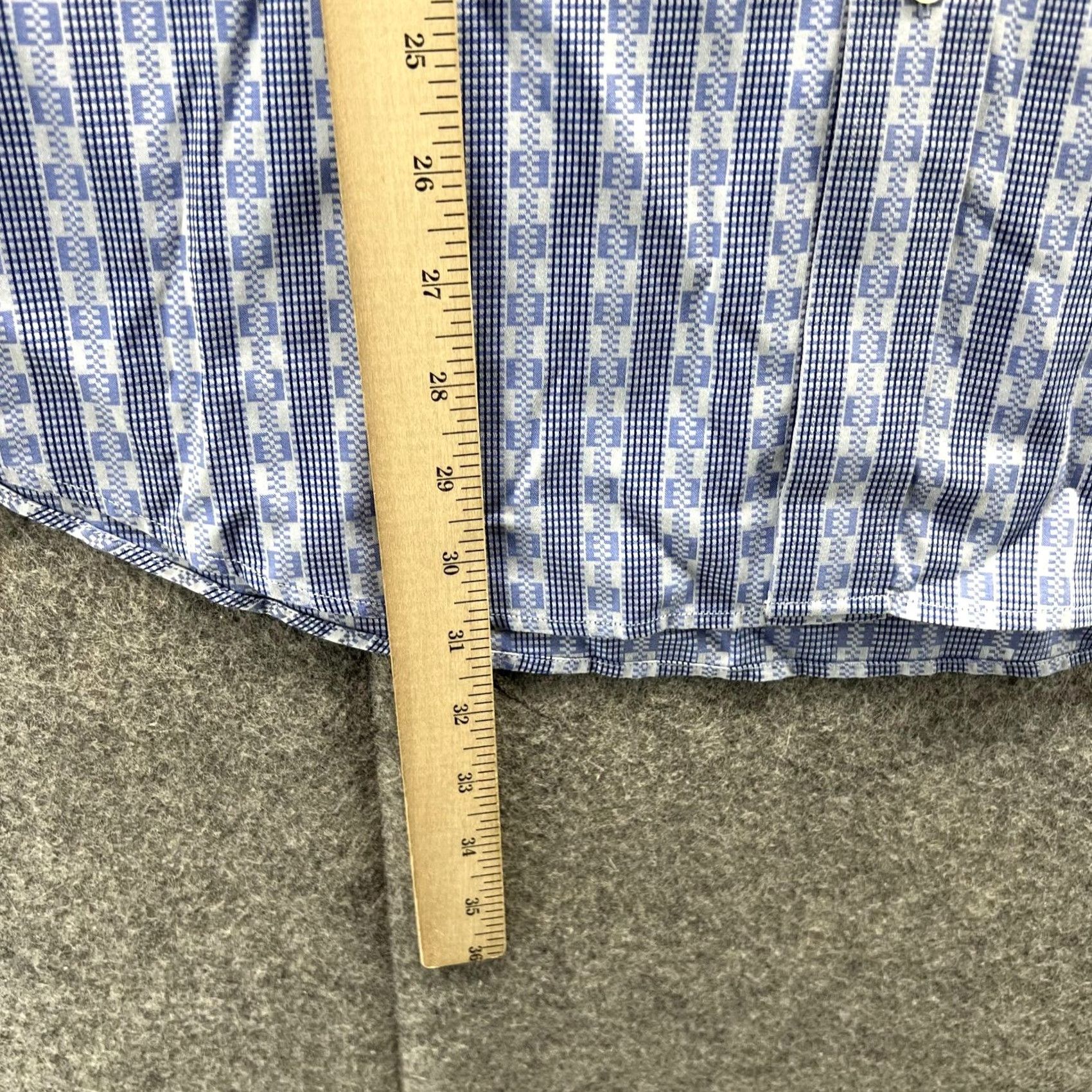 BUGATCHI Bugatchi Shirt Men XL Blue Striped Button-Up Shaped Fit Patterned Casual Button-Down Size US XL / EU 56 / 4 - 7 Thumbnail
