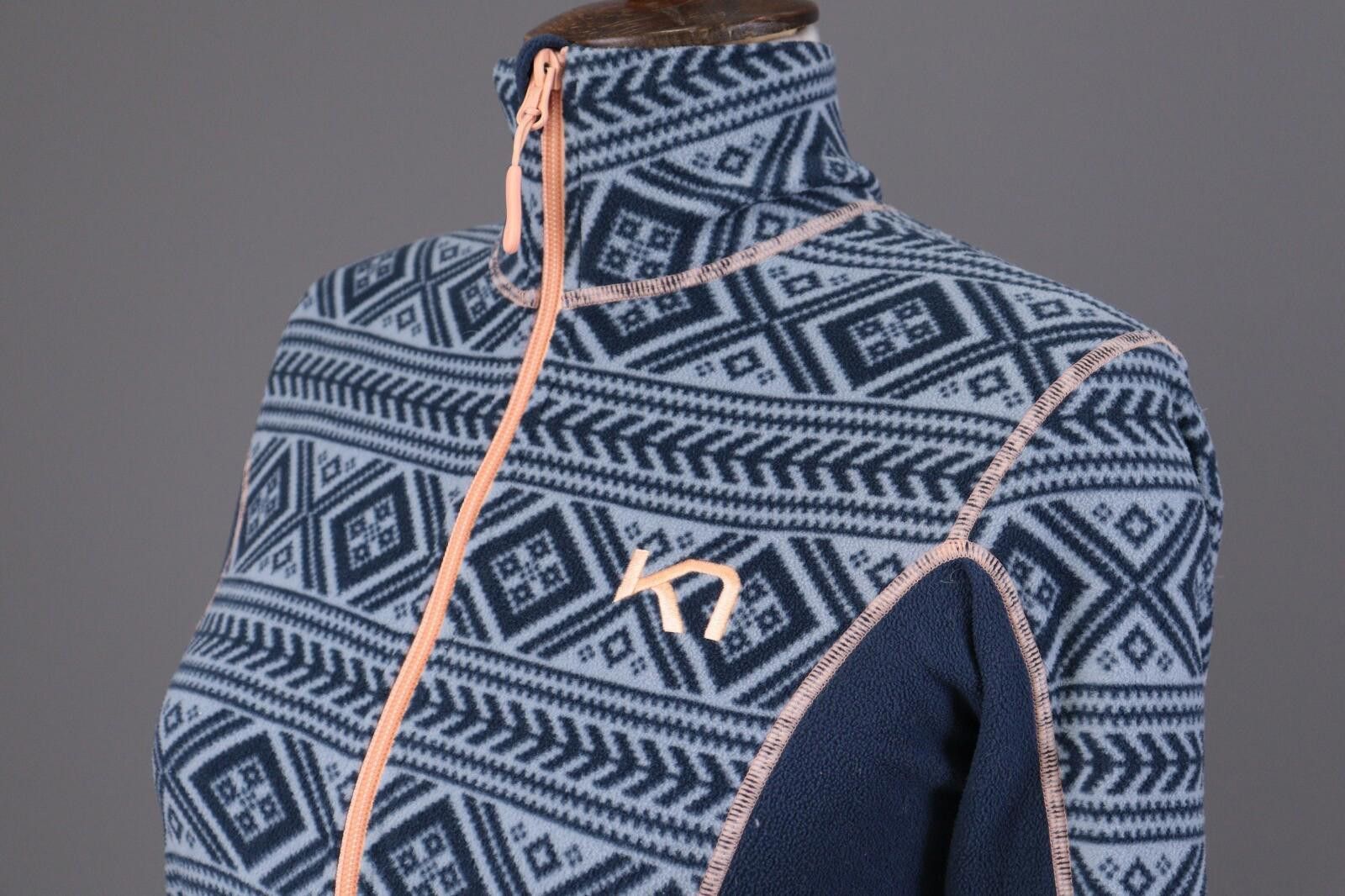 Designer Kari Traa Blue Fair Isle Full Zip Fleece Jacket Size S Size L / US 10 / IT 46 - 9 Thumbnail
